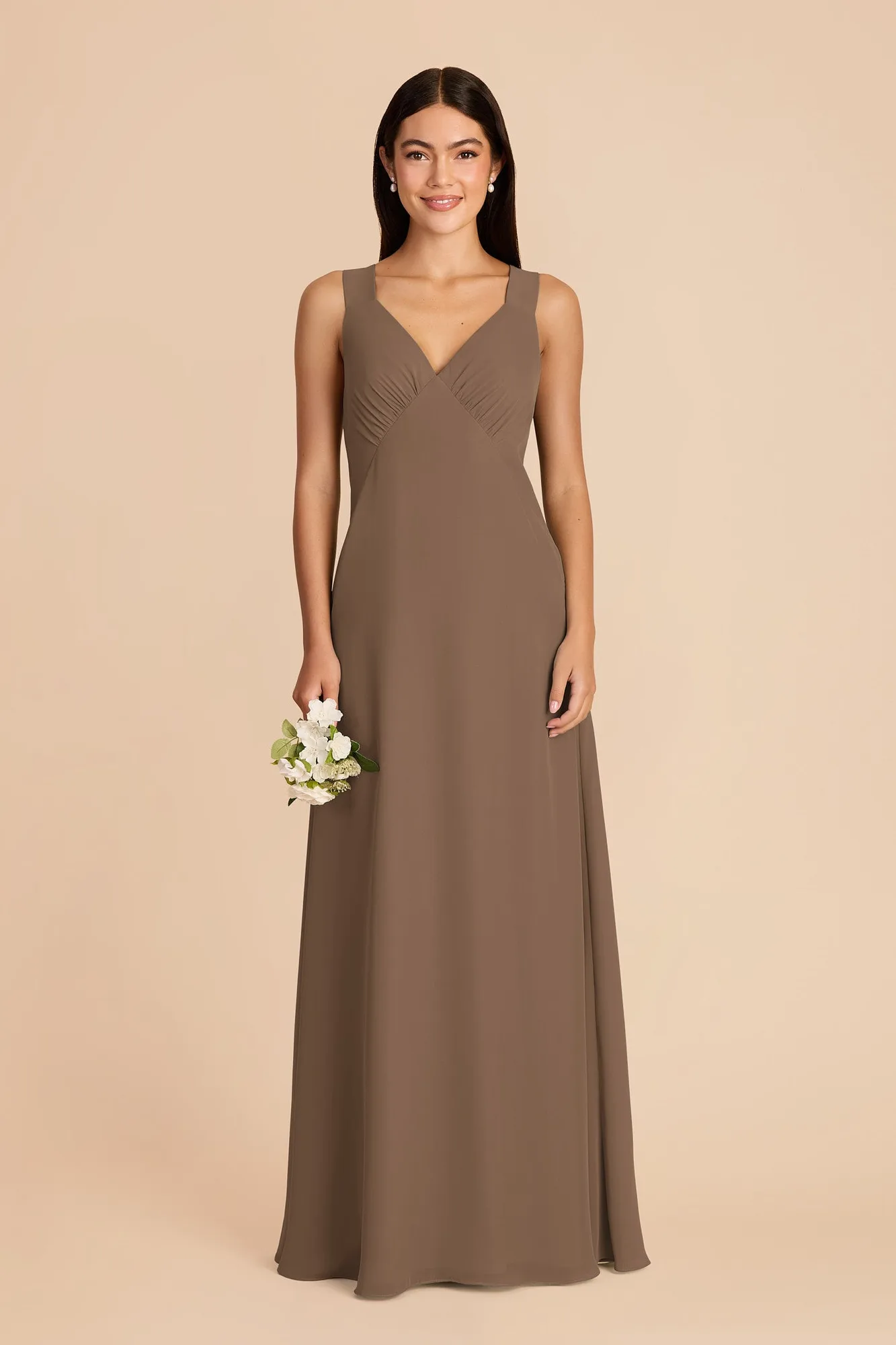 Veronica Chiffon-Kleid - Mocha