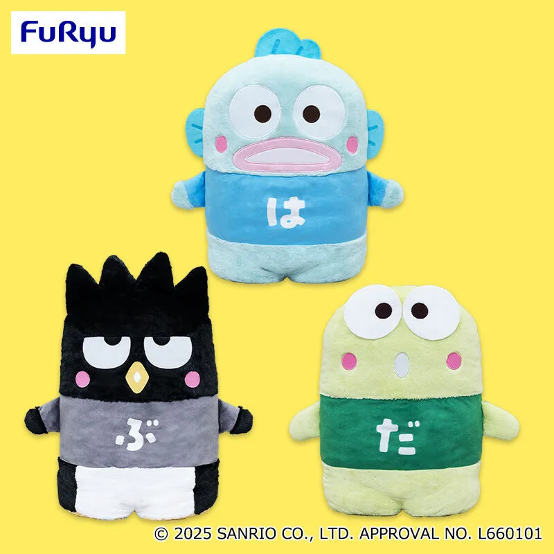 Peluche Grande Sanrio Happy Danbui Line Up Dome Friends - Hangyodon, Badtz Maru y Keroppi (56 cm)