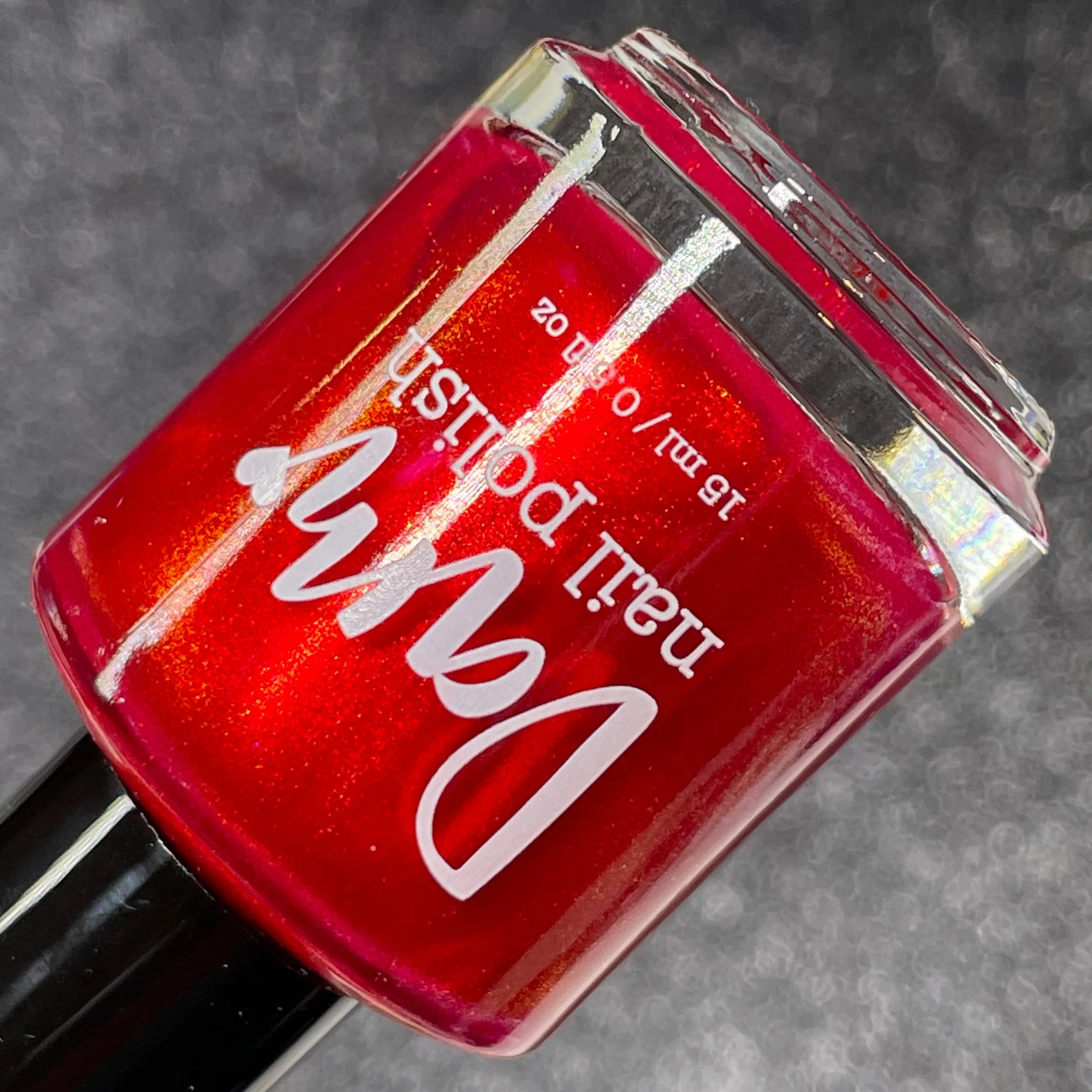 Cup of Cheer - Red Shimmer Nail Polish - 12 Dam Days of Polish 2025