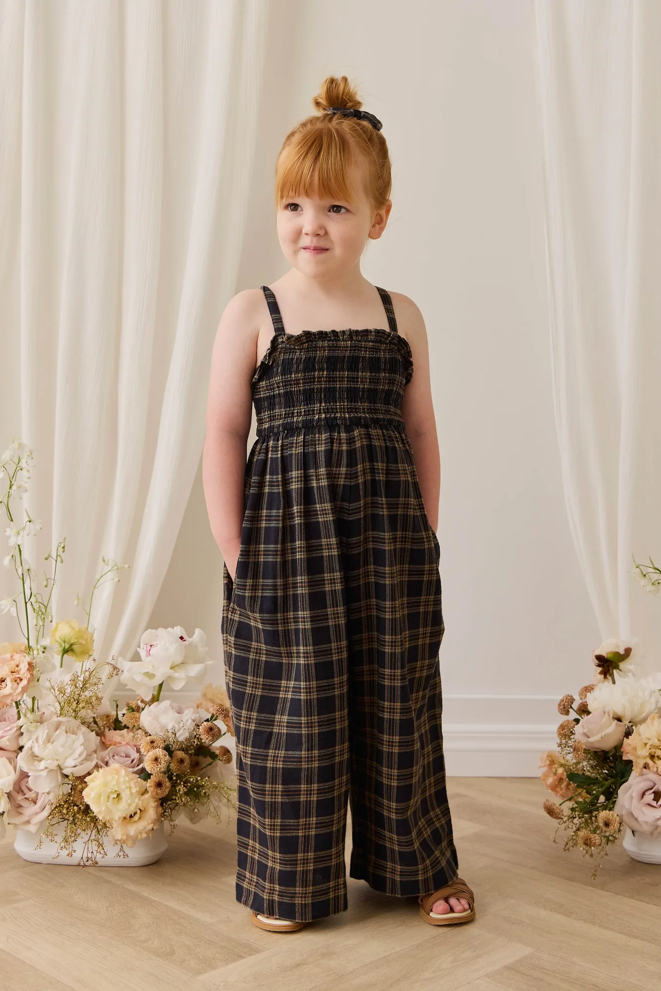 Organic Cotton Arabella Jumpsuit - Woodland Check