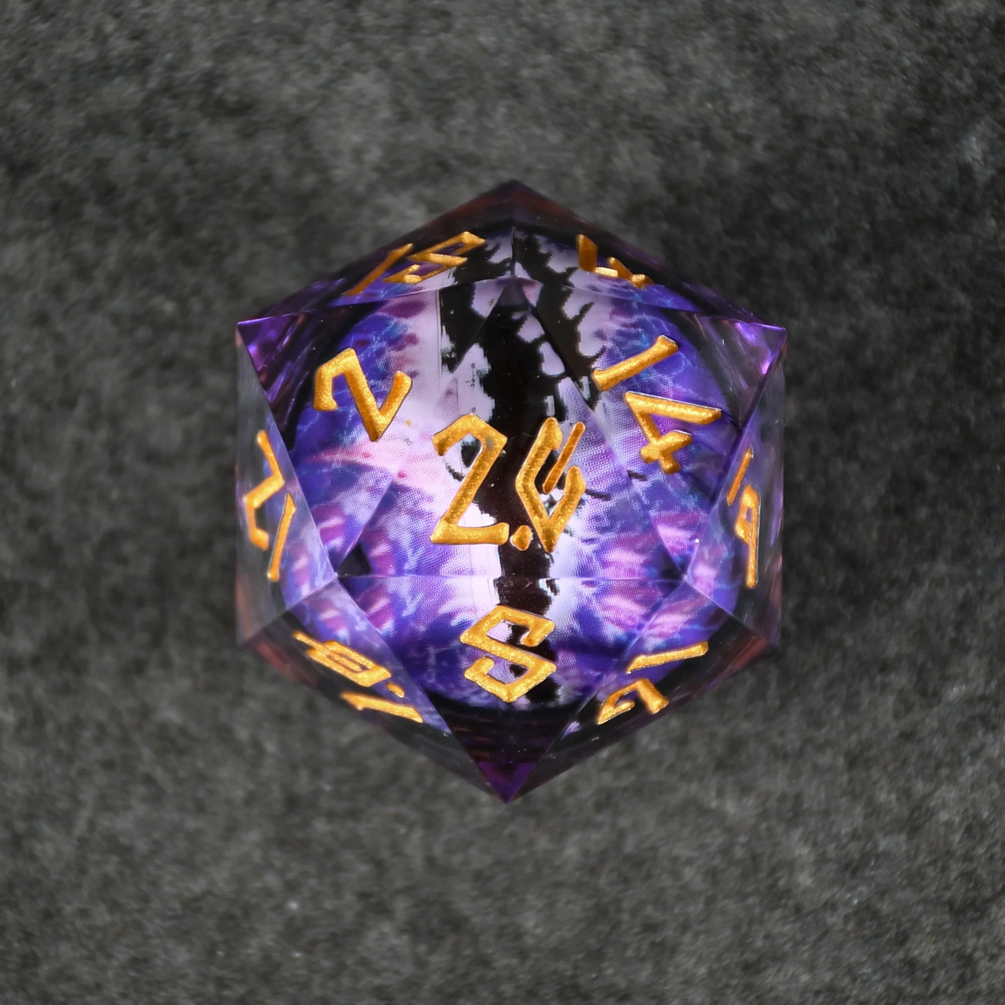 PRE-ORDER || Enchanted Dragon (Black/Gold) Liquid Core 30mm D20