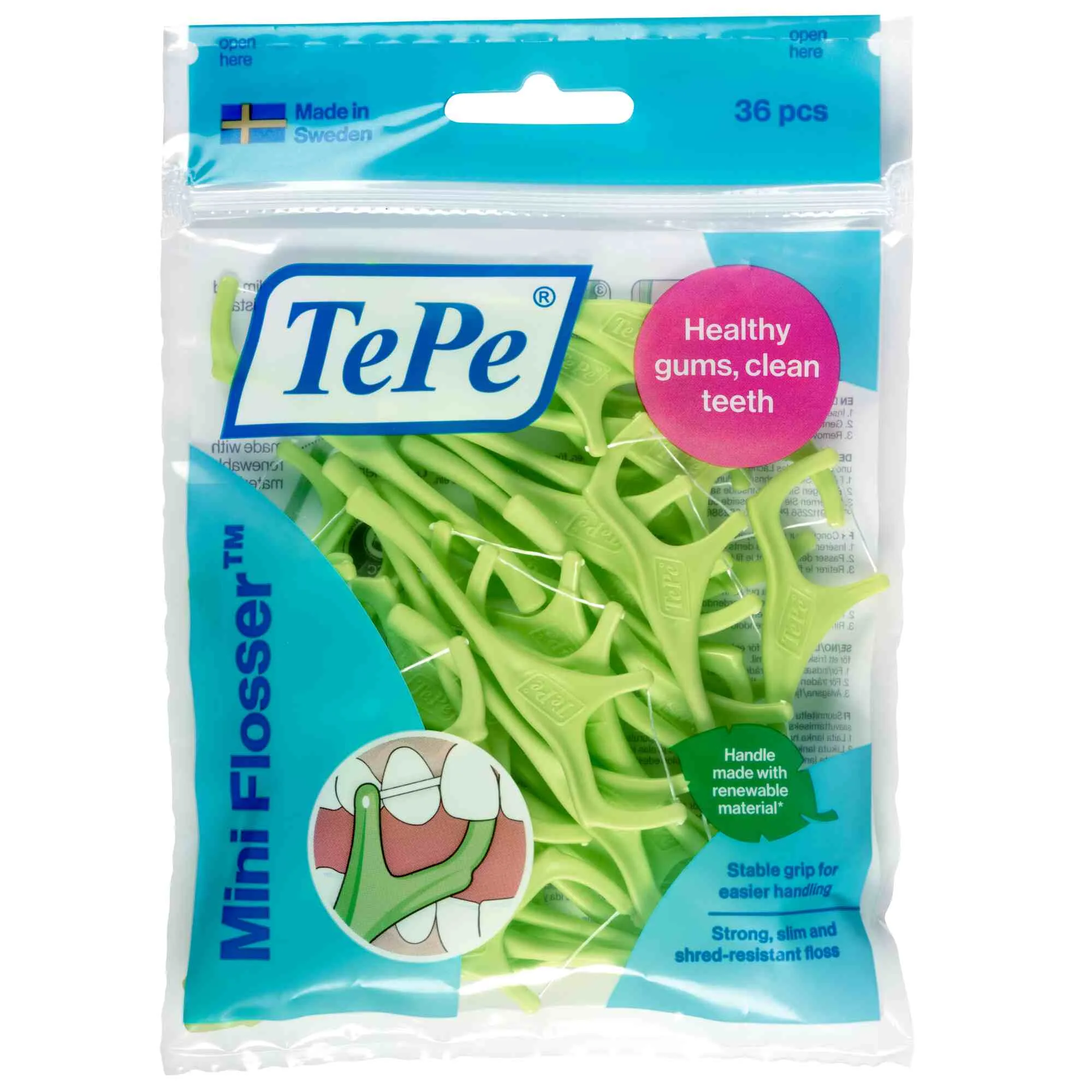 Cách sử dụng TePe Mini Flosser cho răng khít
