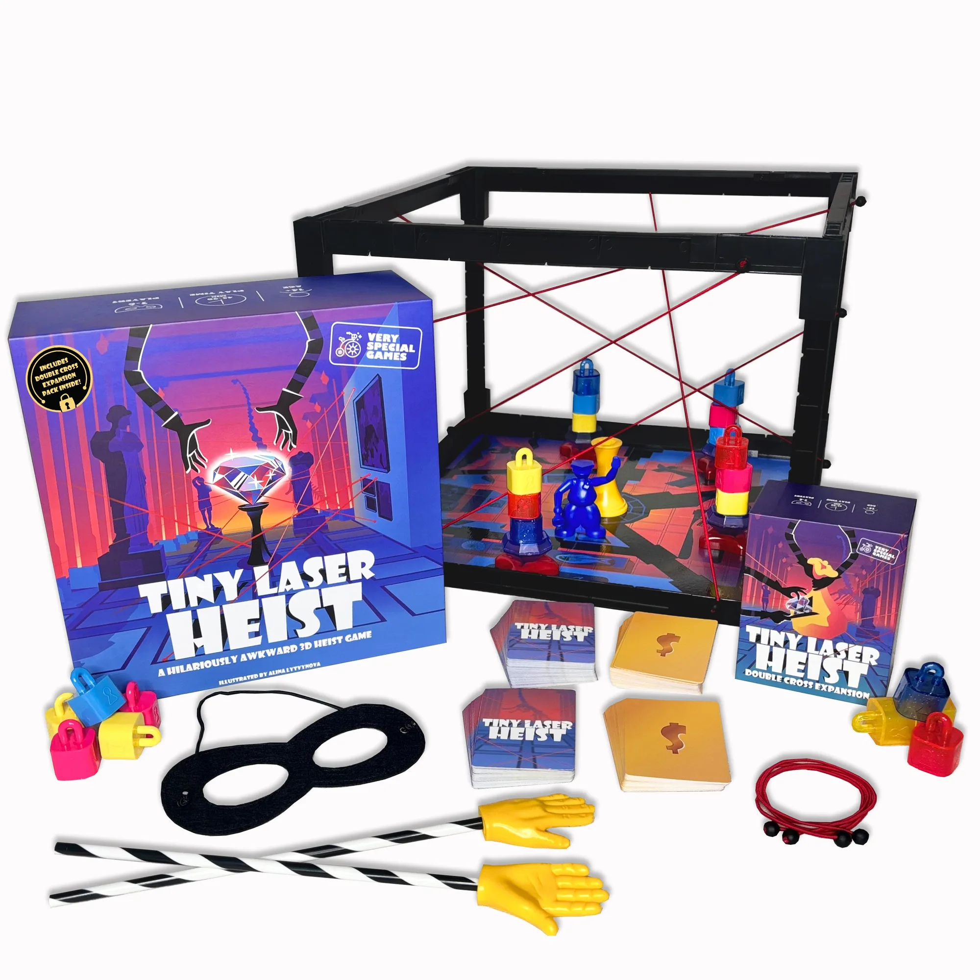 Tiny Laser Heist Base Game + Double Cross Expansion: Contenido