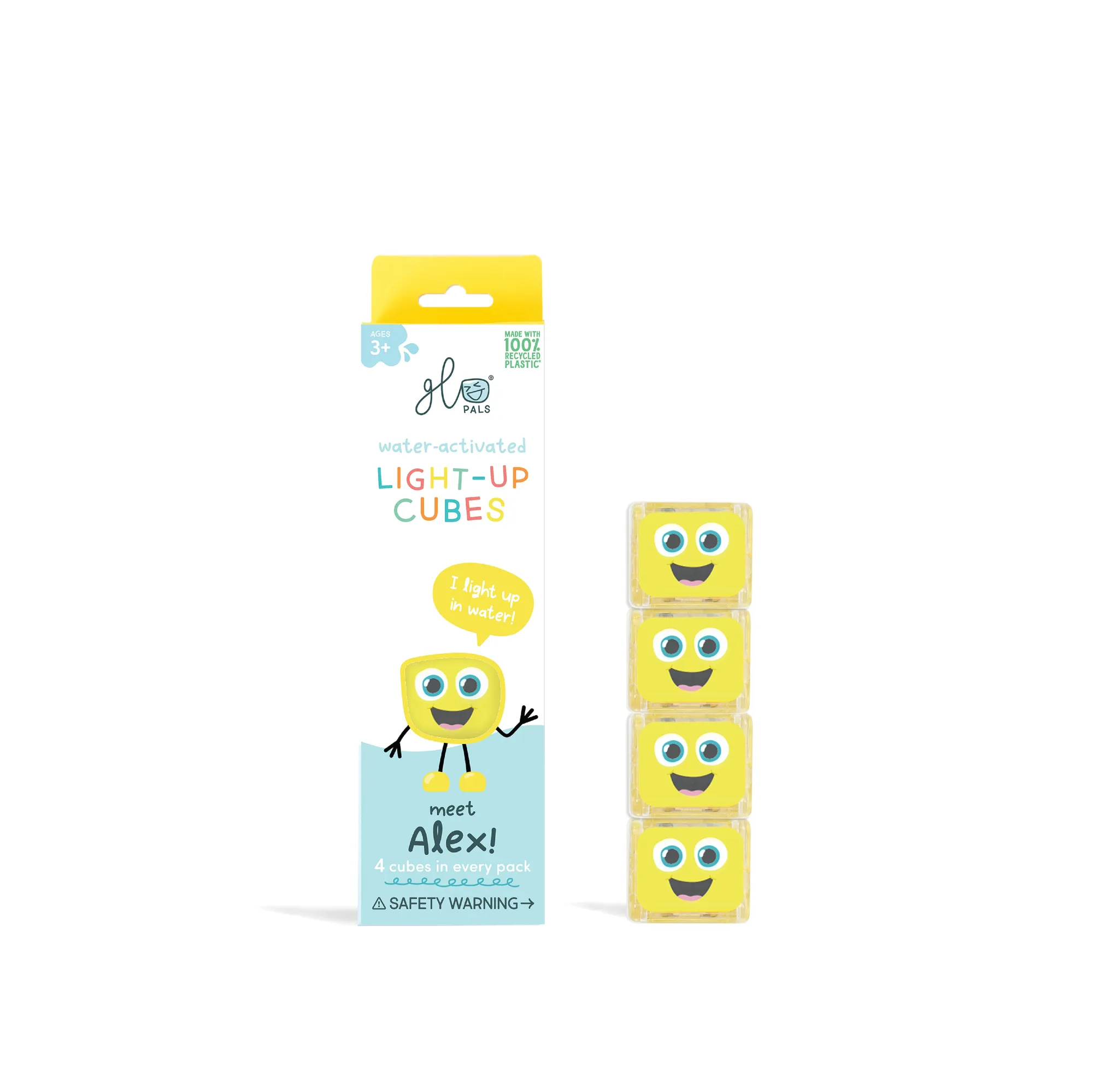 Cubes lumineux Alex 4 pièces : amusez-vous dans l'eau ou les bacs sensoriels