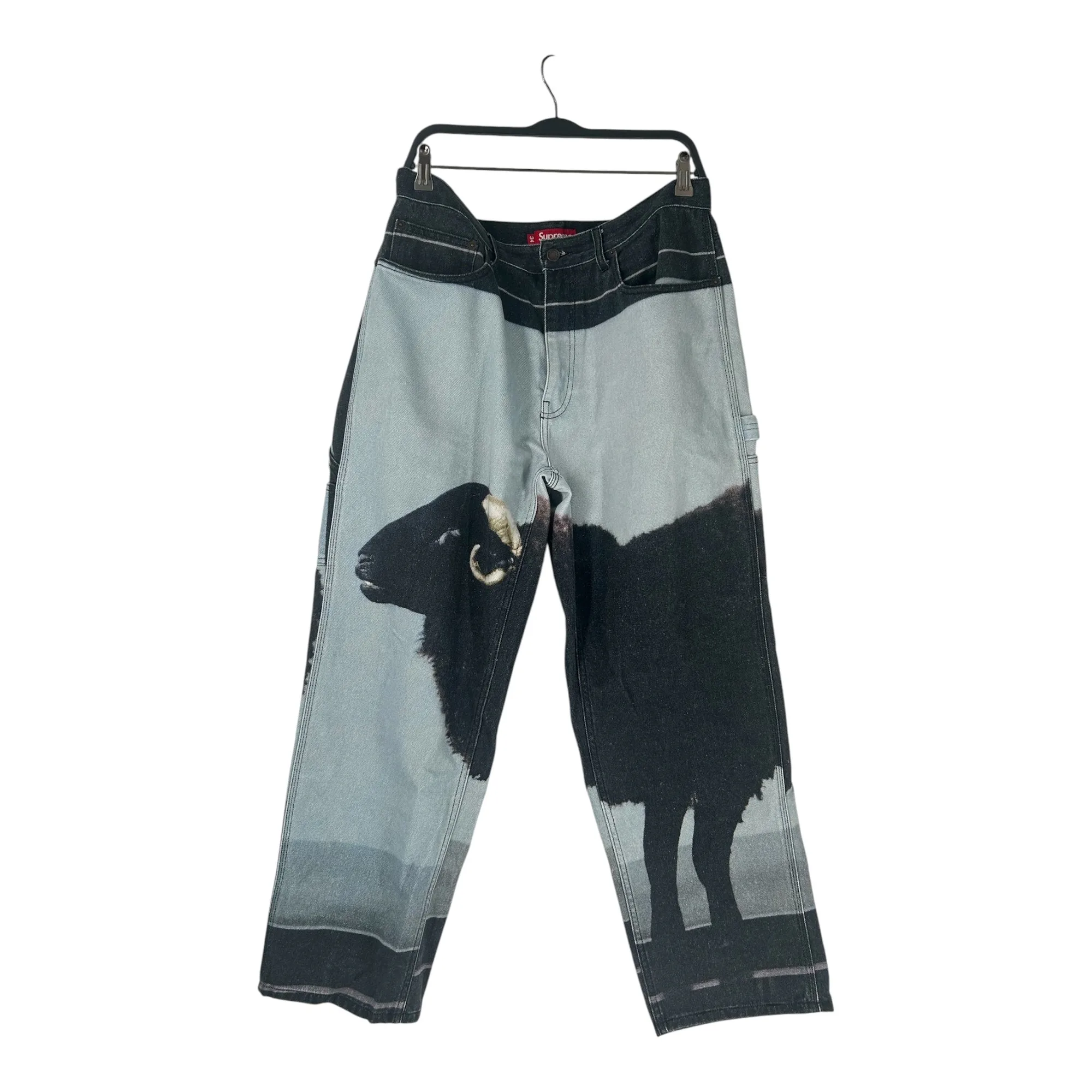 Supreme/Pants/34/Denim/BLU/All Over Print/DAMIEN HIRST GOAT PANTS