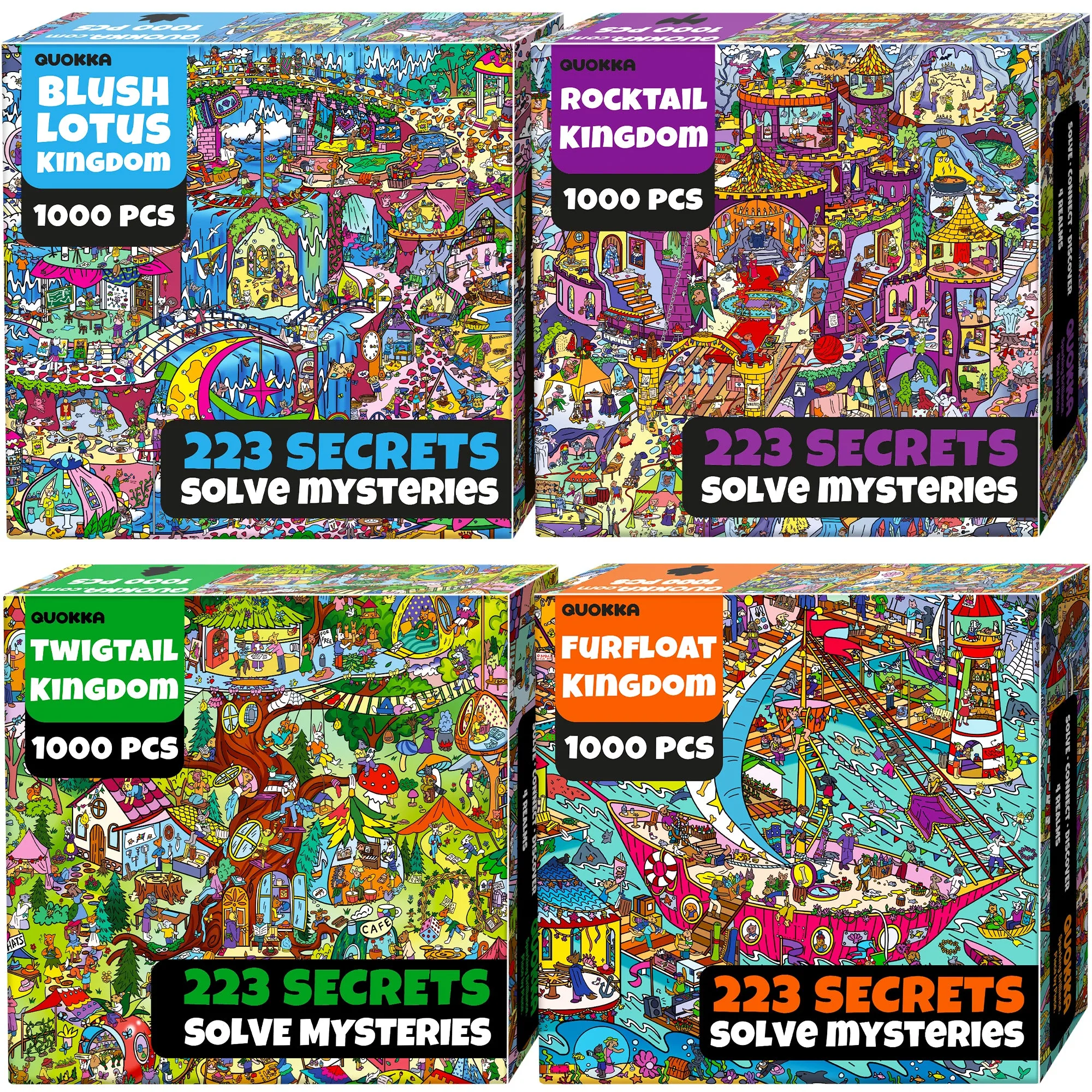 Puzzle de 1000 piezas con secretos ocultos: Cuatro Reinos