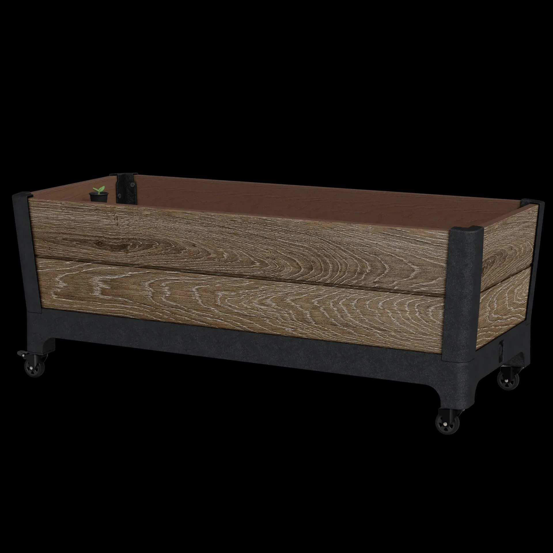 Signature 24 Gallon Rolling Planter - Walnut