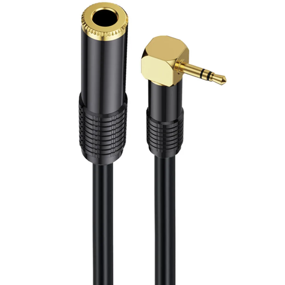 6,35mm (1/4") TRS vrouwelijk naar 3,5mm haaks TRS mannelijk audiokabel – goudgeplateerde stereo-adapterkabel