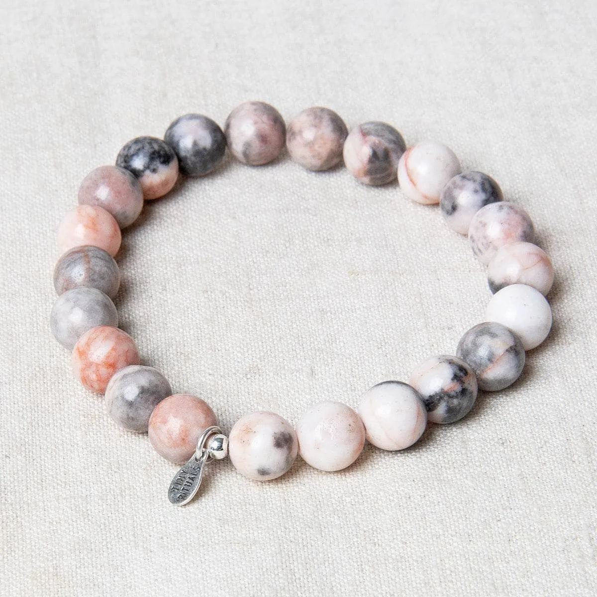PINK ZEBRA JASPER ENERGY BRACELET 8MM