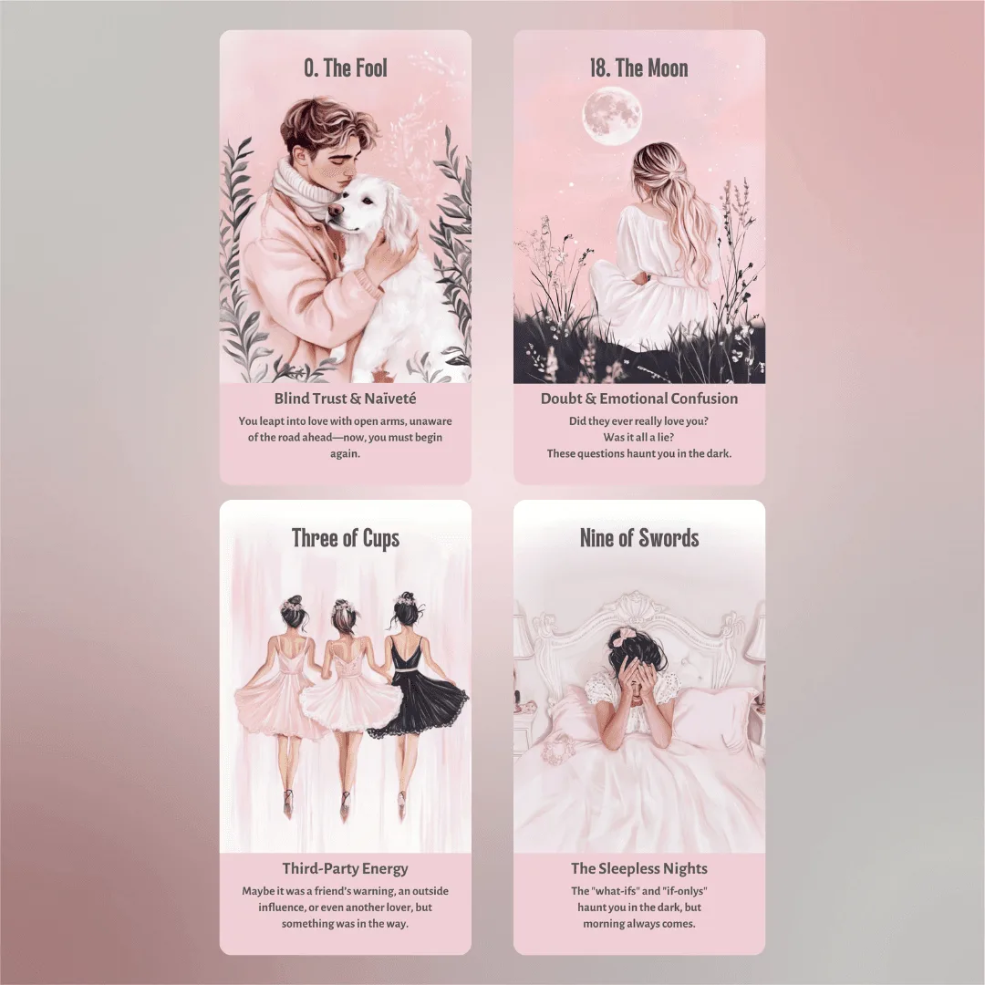 Heartbreak Tarot 💔 A 78-card deck for navigating love lost, painful truths, and emotional rebirth