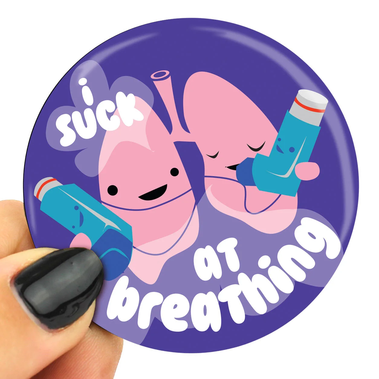 I Suck at Breathing Magnet | Cute Lungs w Happy Inhaler Asthma Magnet