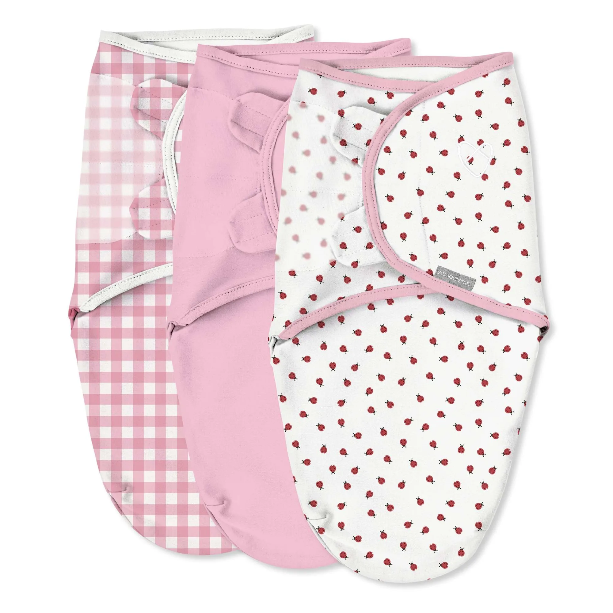 SwaddleMe by Ingenuity Original Swaddle, Size SM, 0-3 months, 3pk (Lady Bug Picnic)