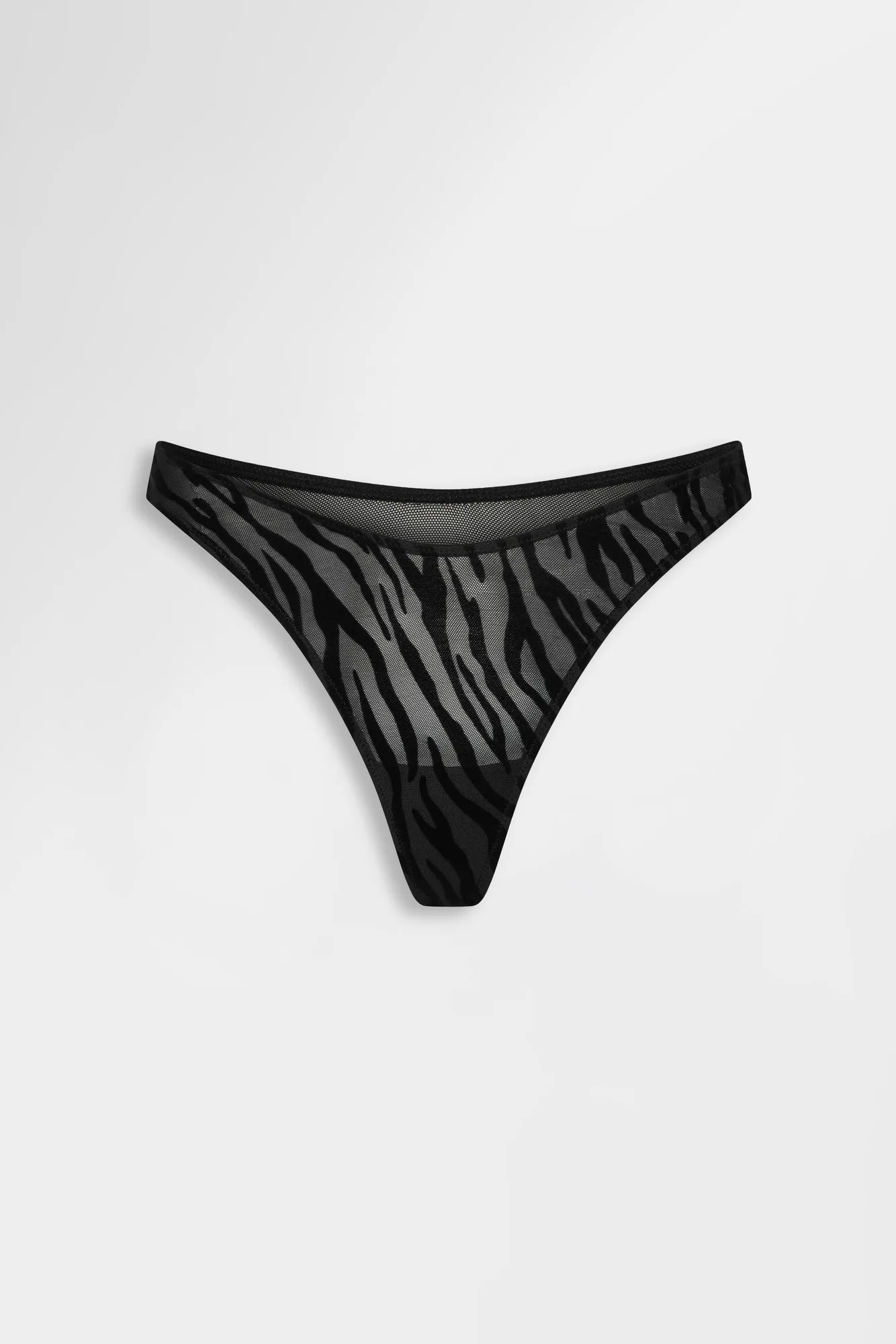 String zébré Nieve en mesh noir