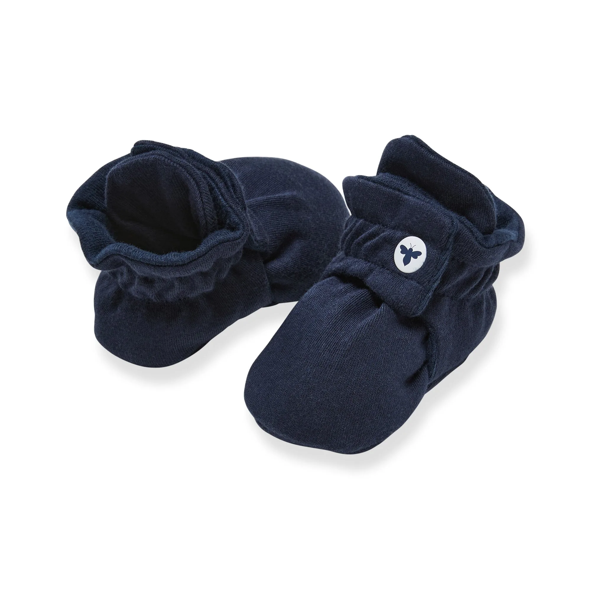 Solid Organic Cotton Baby Booties - Midnight