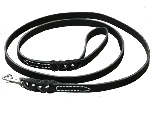 Braided Leather Dog Leash 3/4" - 6 feet long