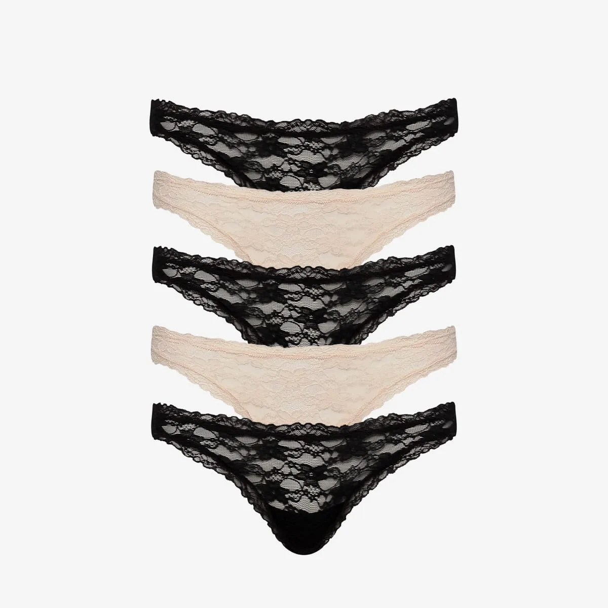 Effortless Lace Thong 5 Pack
