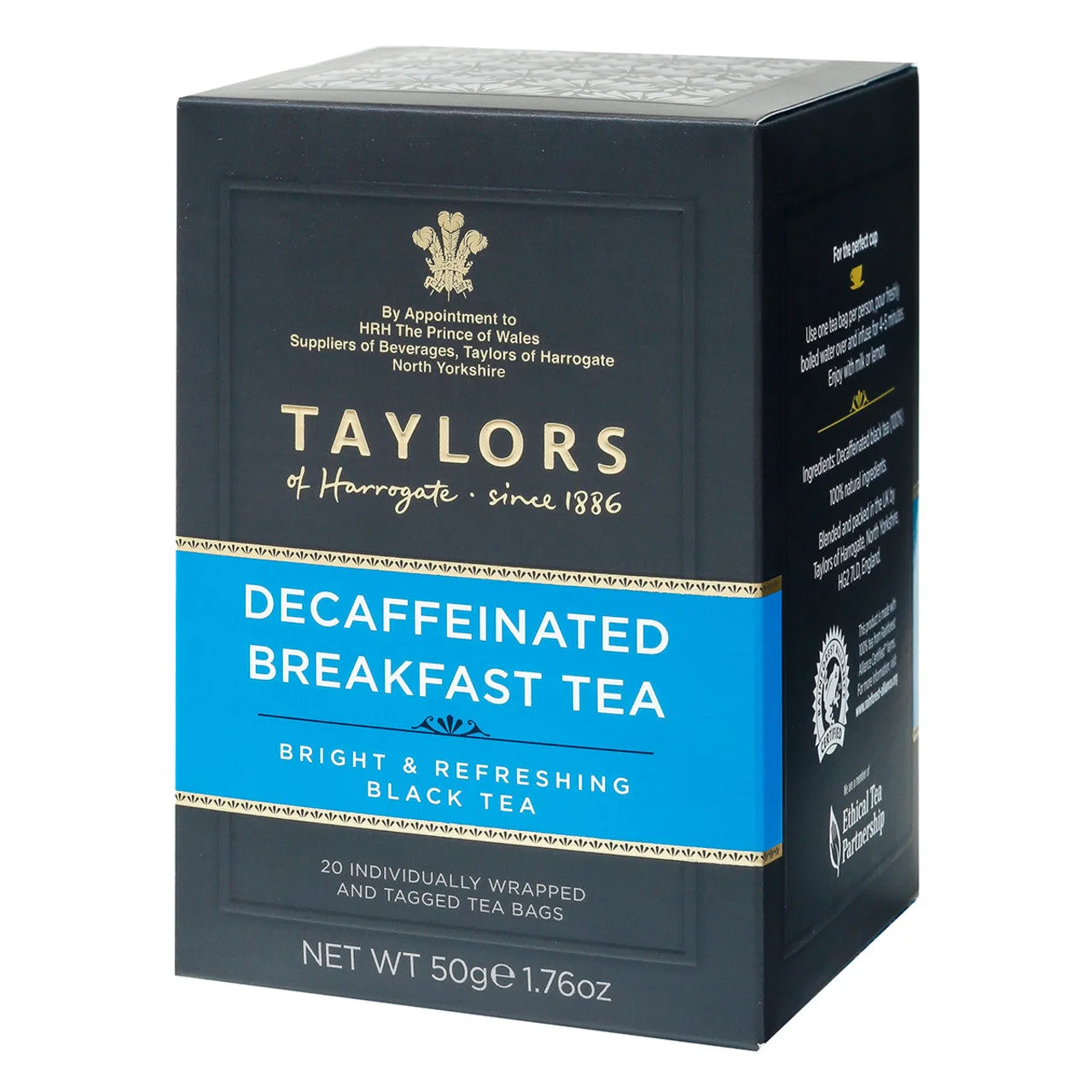 Taylors of Harrogate Bustine di tè da colazione decaffeinato con CO2 con filo e etichetta - 20 bustine