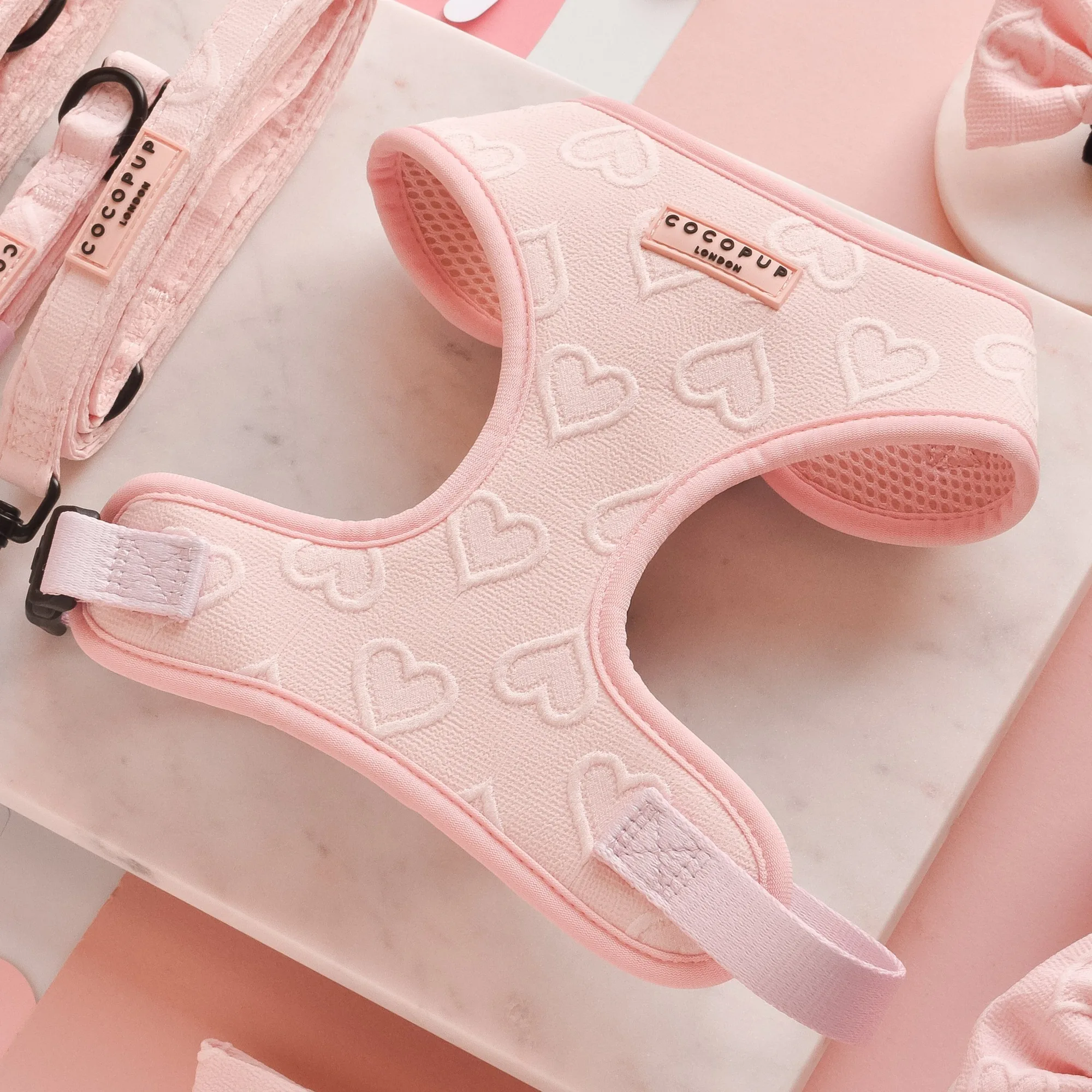 Baby Pink Heart Adjustable Neck HARNESS