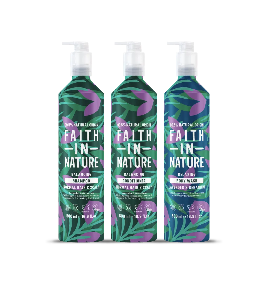 Lavender & Geranium hair & body set - 500ml aluminium