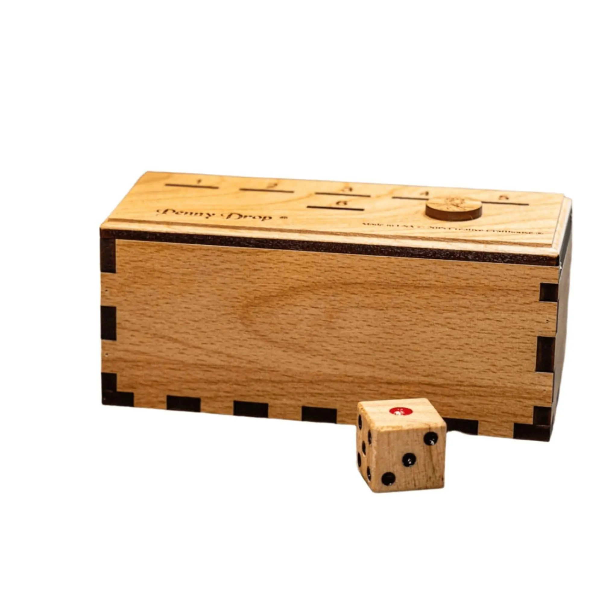 The Original Penny Drop | Wooden Family Dice Game