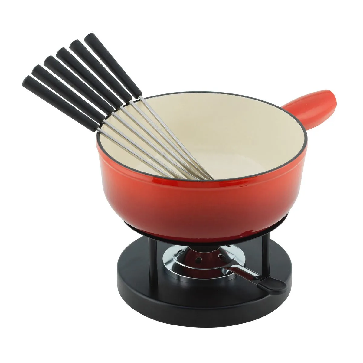 Cheese fondue set induction cast iron red Ø 24 cm