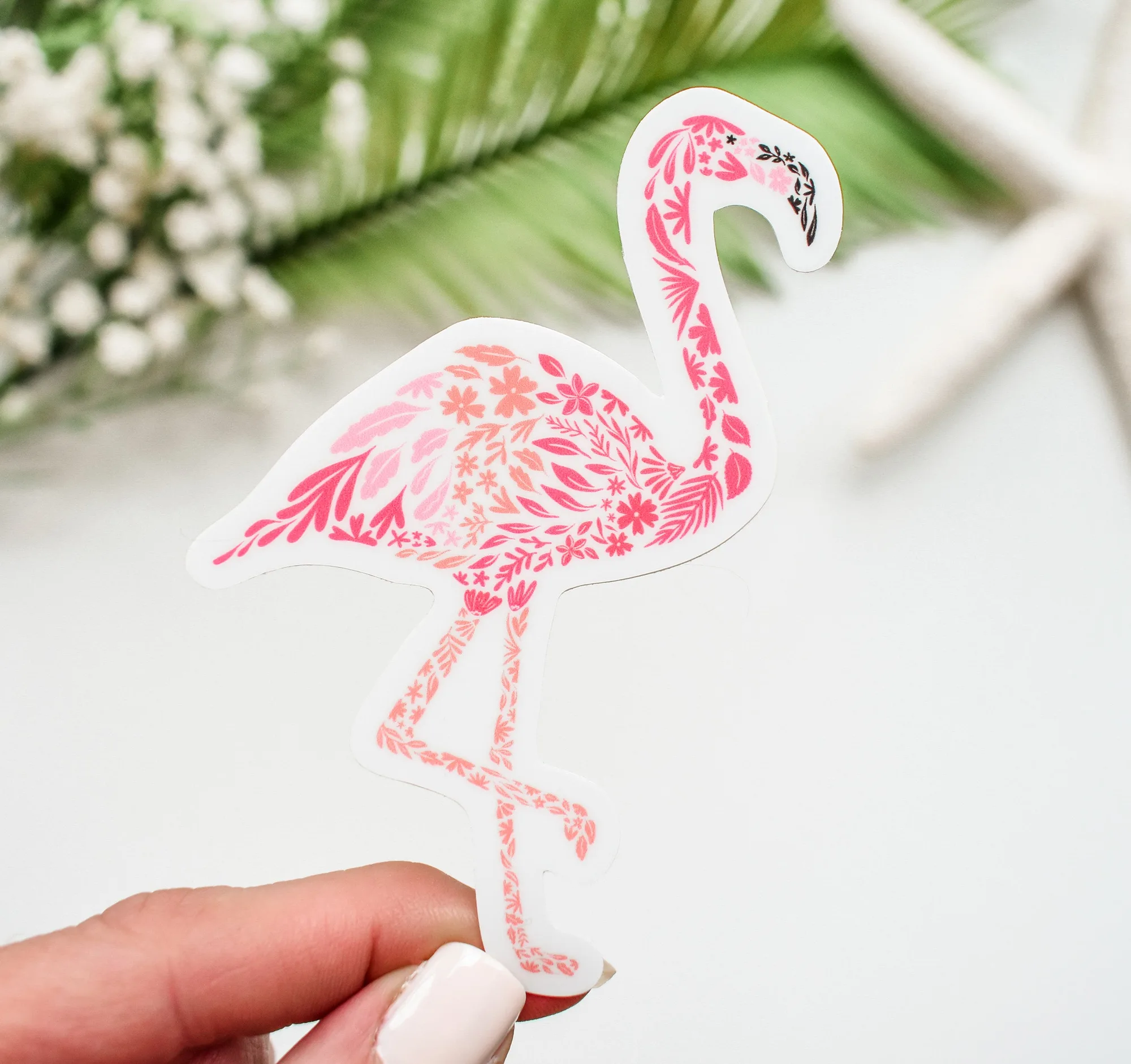 Flamingo Floral Vinyl Sticker
