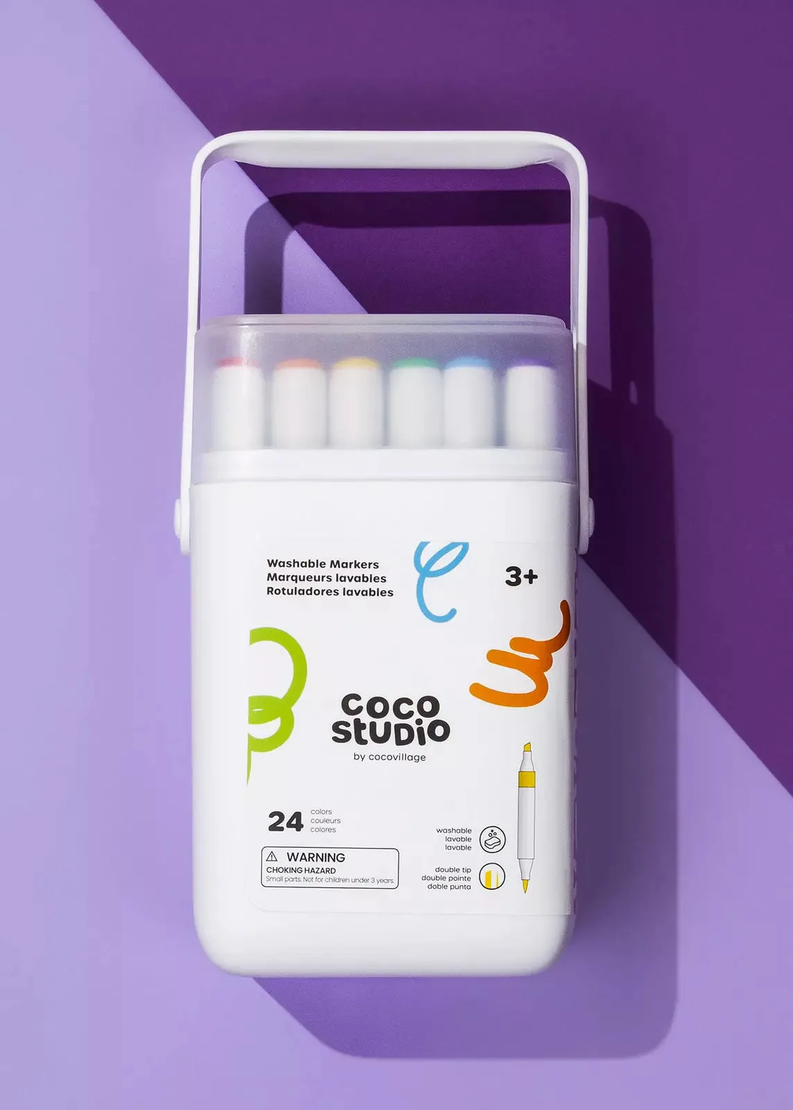 Washable Dual Tip Markers Set - 24 colors