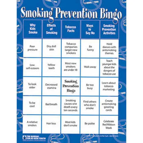 Smoking Prevention Bingo Game
