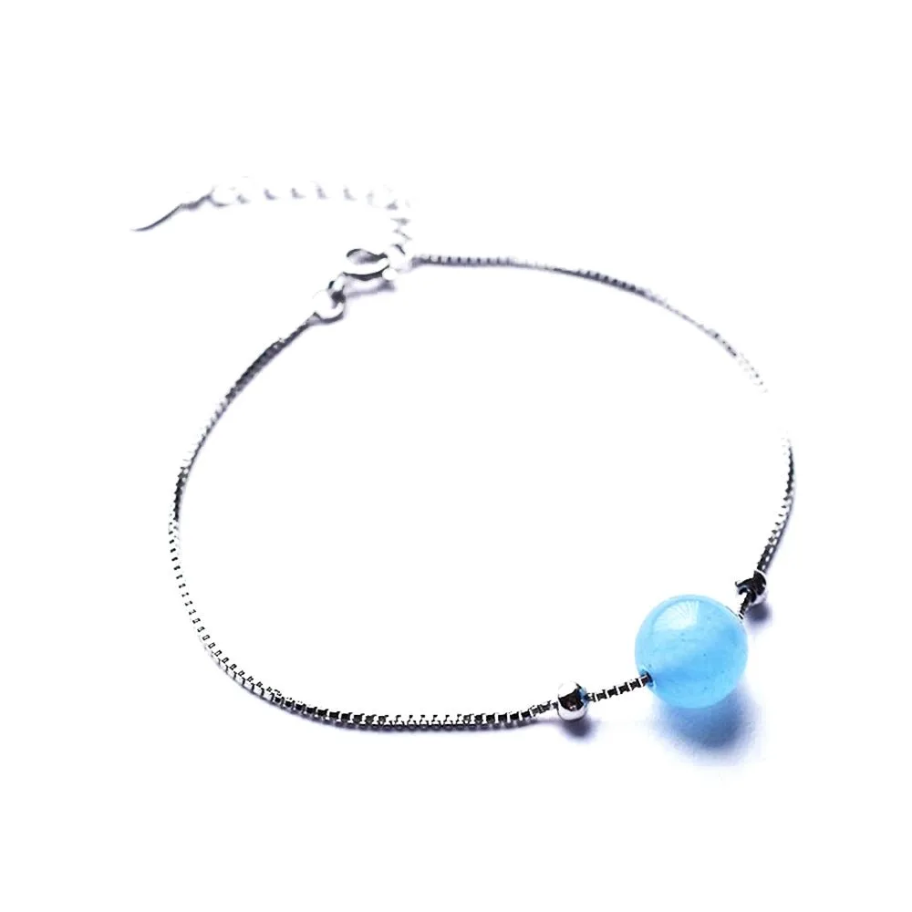 Blue Chalcedony Sterling Silver Bracelet