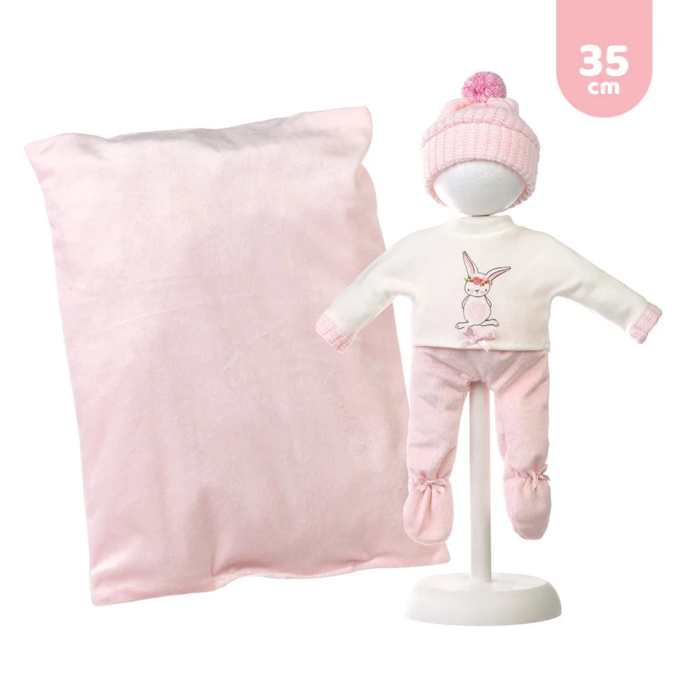 Vestido y complemento para Recién Nacido Llorens de 35 cm