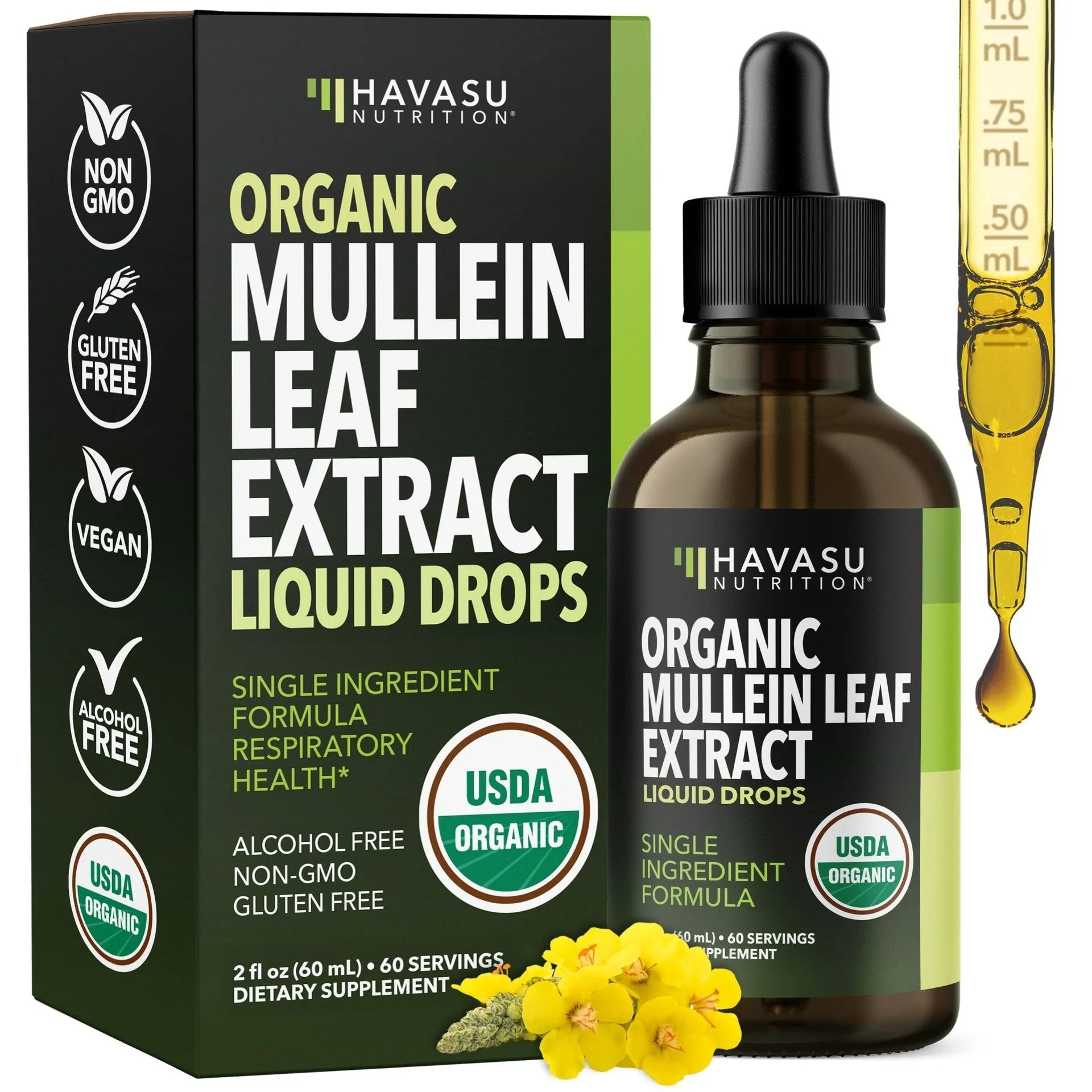 Organic Mullein Leaf Liquid, 2fl oz