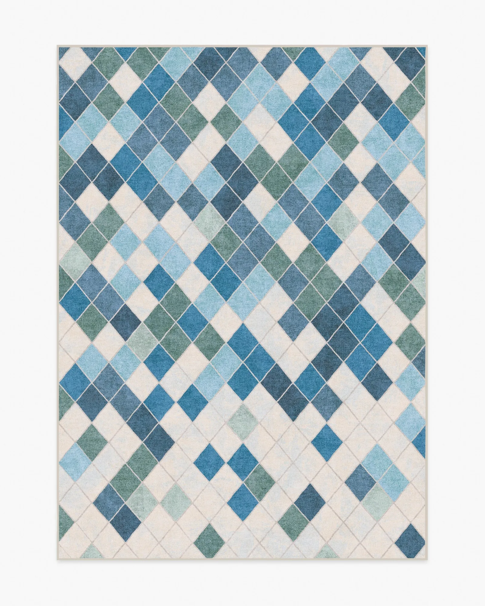 Diamond Mosaic Blue Rug