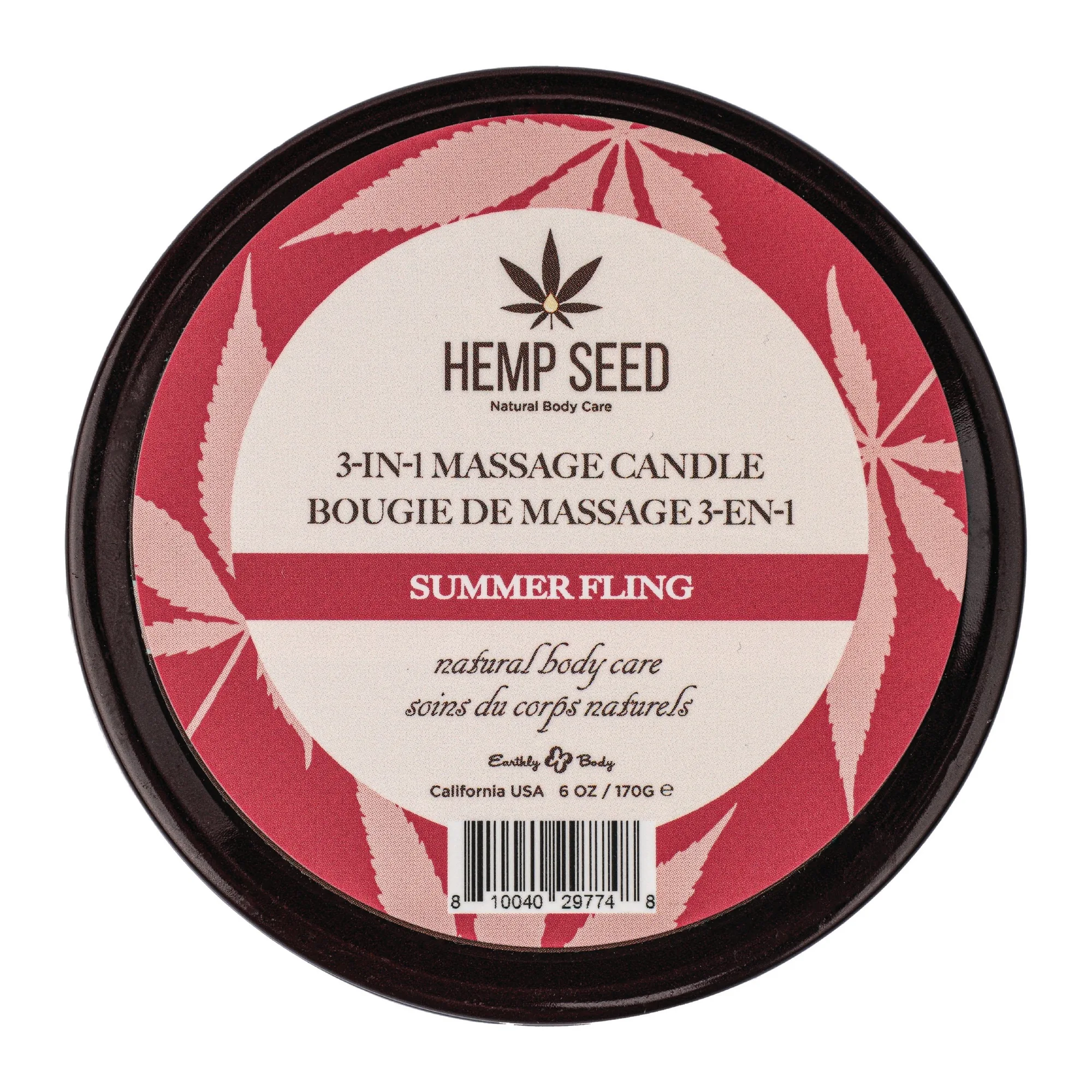 Bougie de massage 3-en-1 aux graines de chanvre Summer Fling 6oz