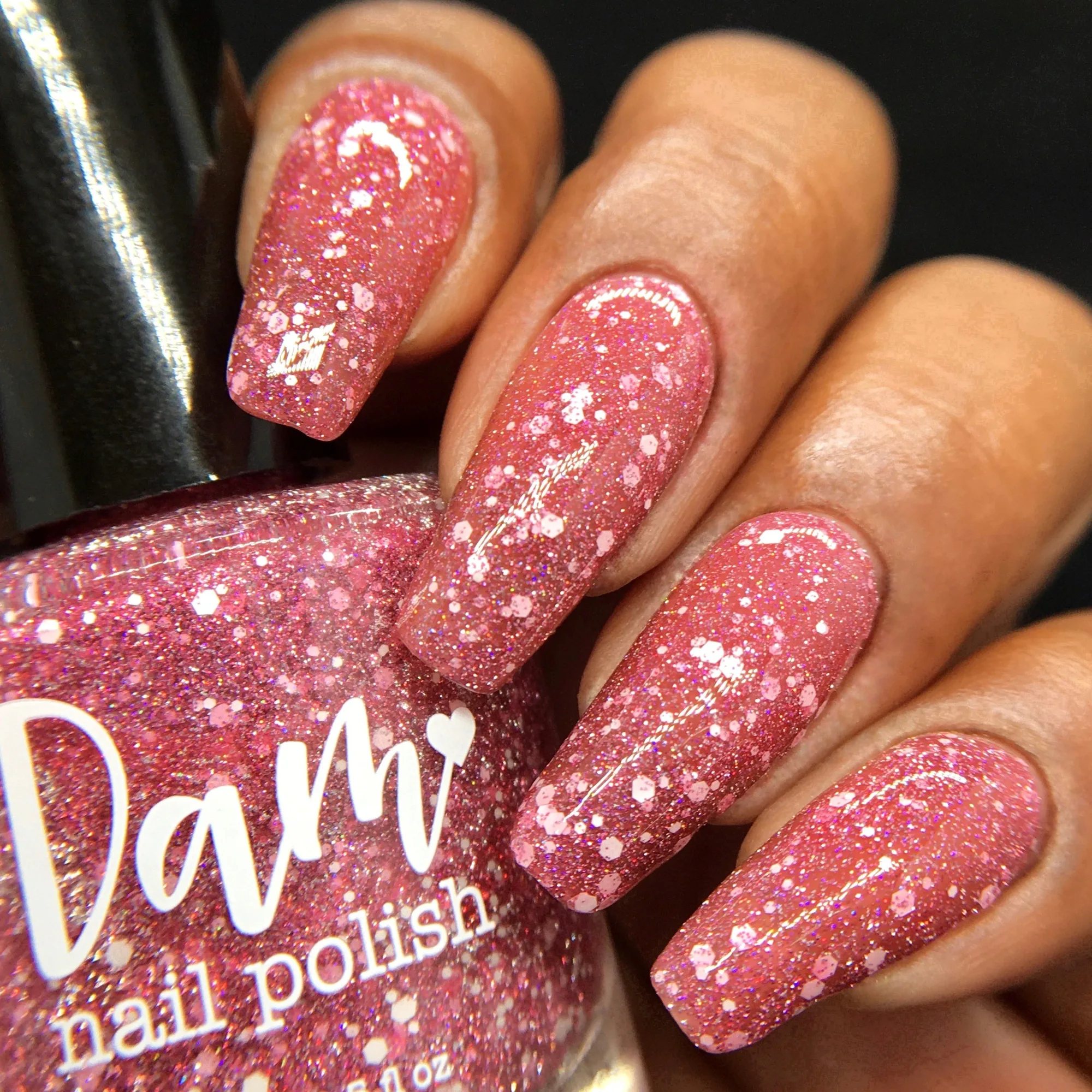 Serious Slumber - Pink Reflective Glitter Nail Polish - Hibernation Collection
