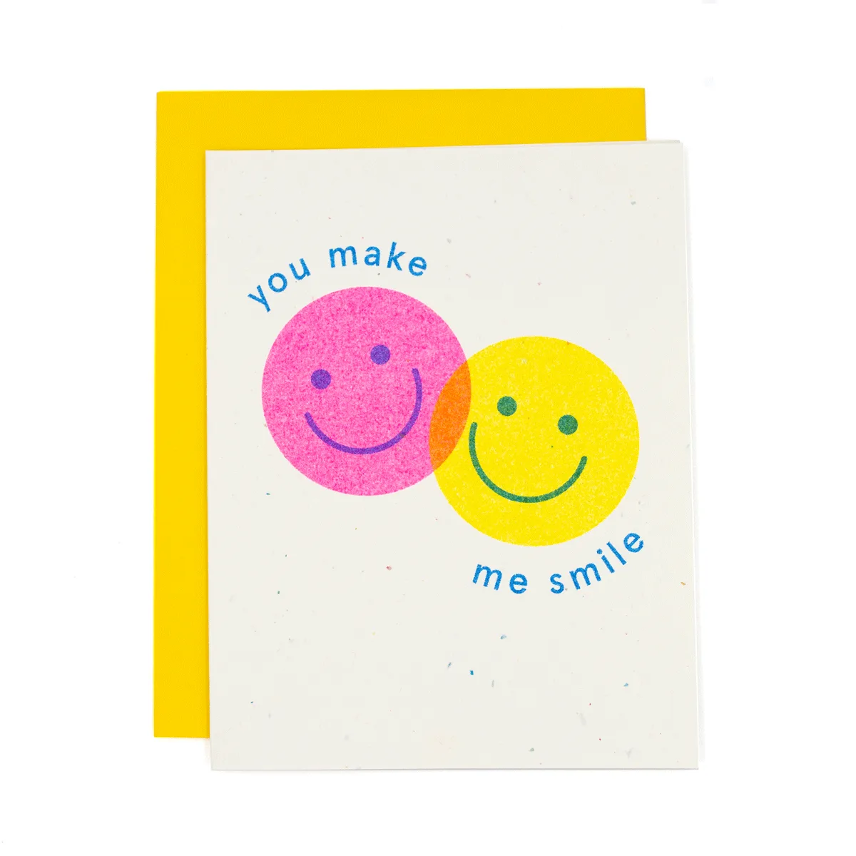 You Make Me Smile Risograph Card