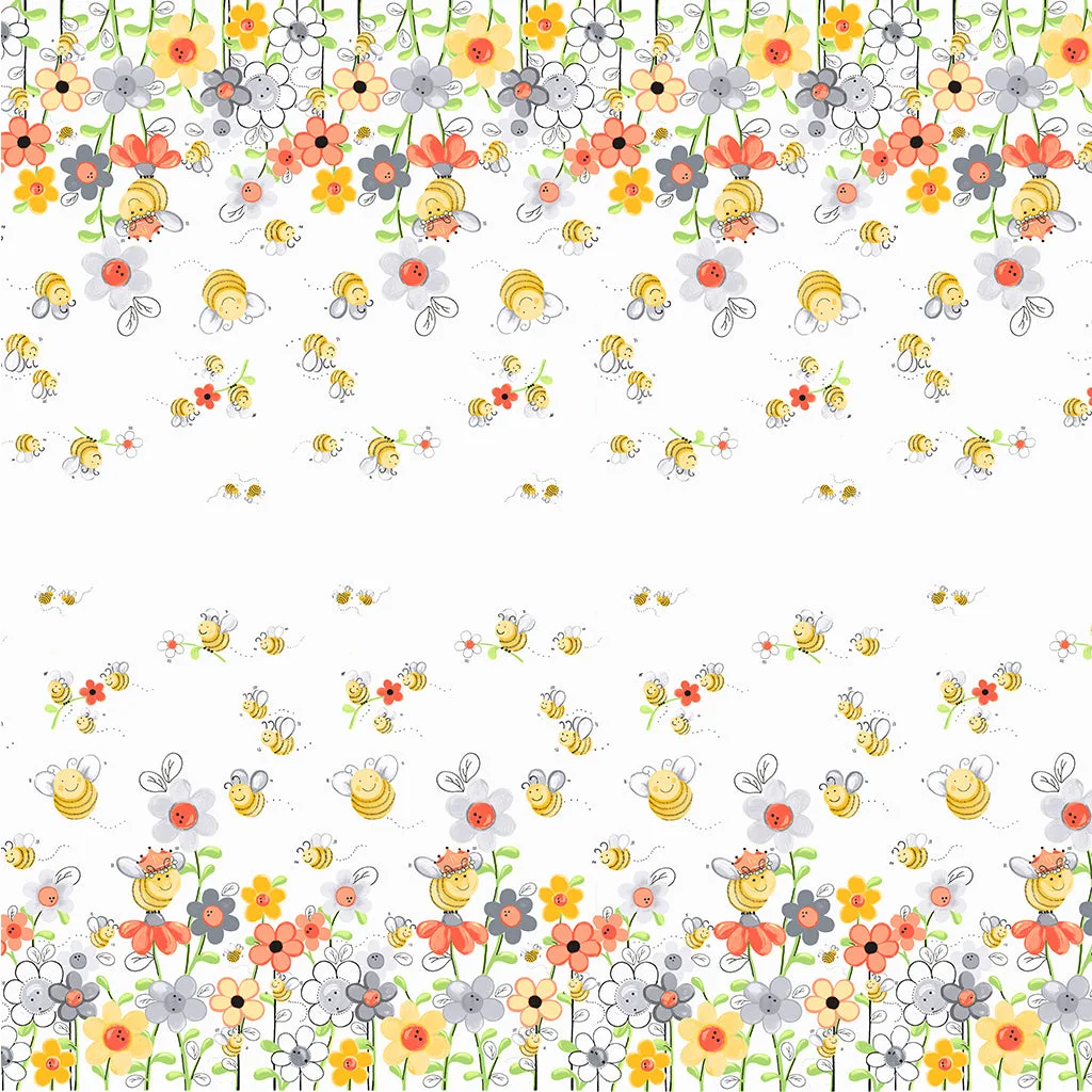 Using Sweet Bees Double Border Fabric in Quilts