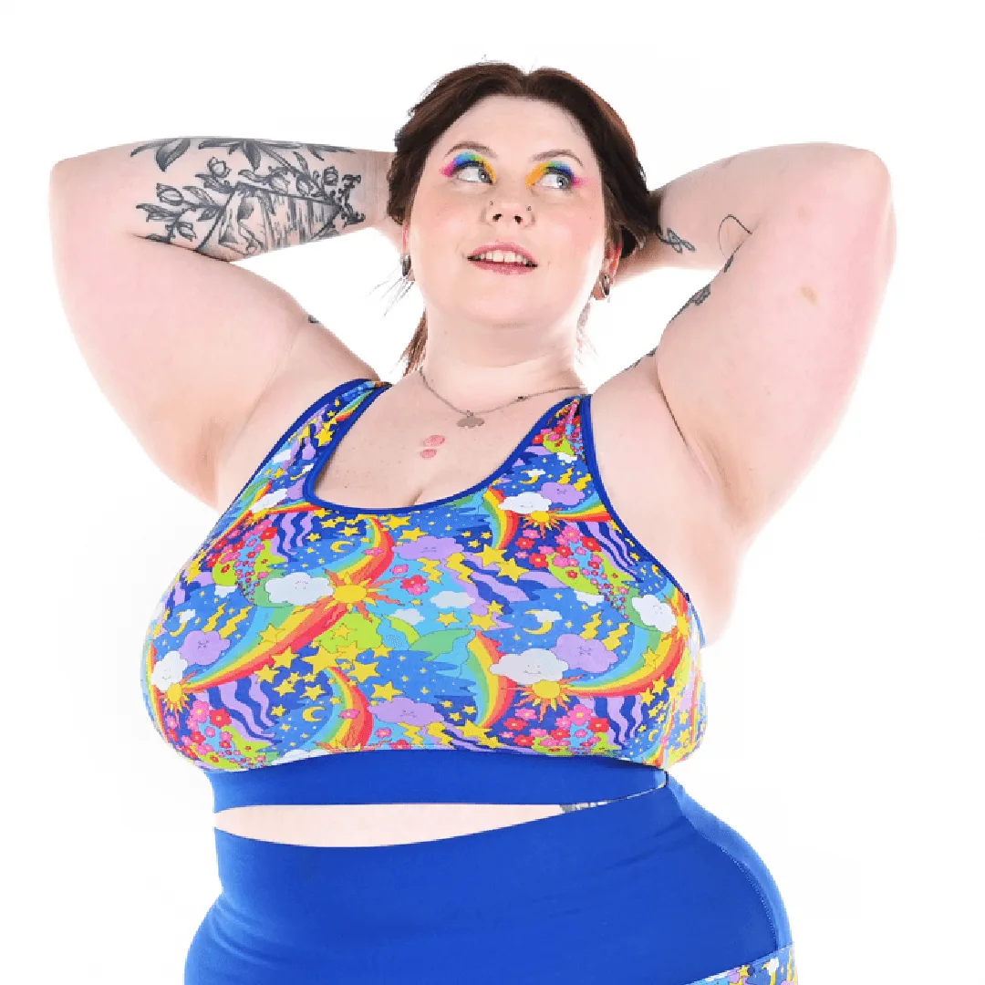 Bralette con schiena a racer - Retro Rainbows