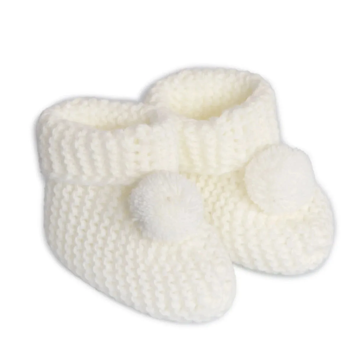 HelloBaby Pom Pom Baby Booties (Newborn to 3 Months)