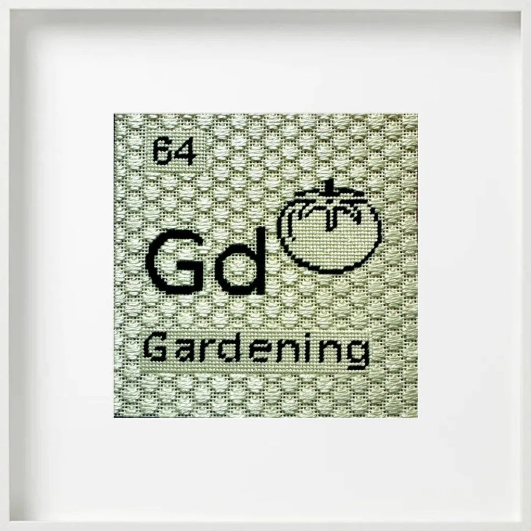 Kit de bordado Tabla Periódica Alternativa de Jardinería