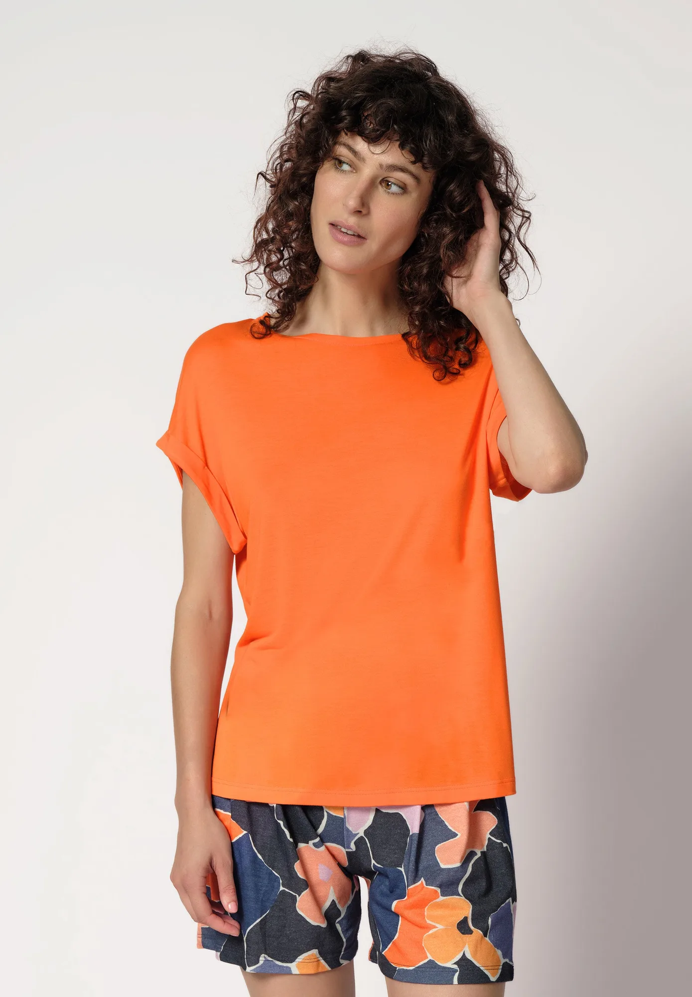 Night Basic Selection Shirt kurzarm | almost orange 019004-01H214