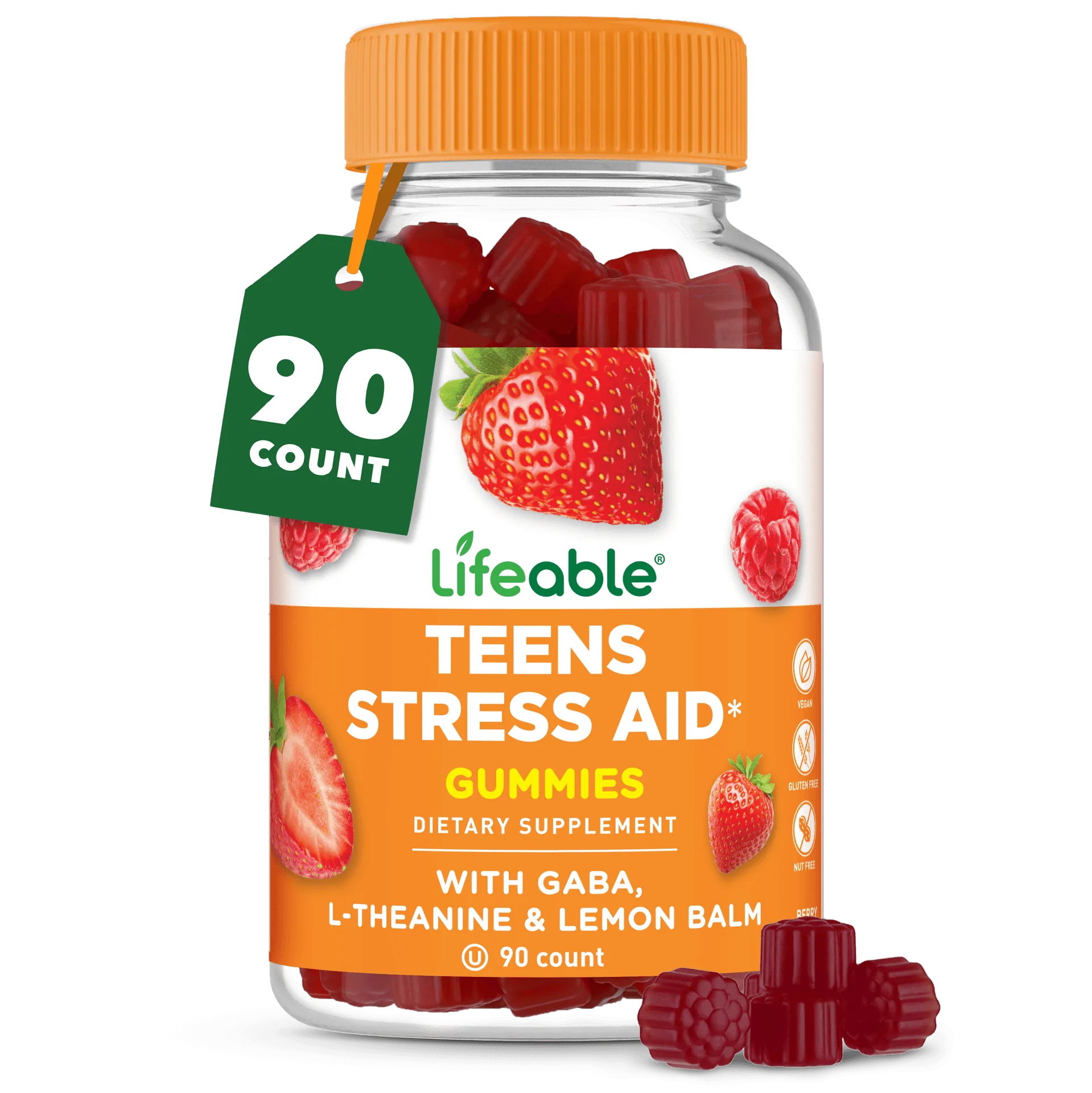 Stress-gummier med L-theanin, citronmelisse og GABA til teenagere