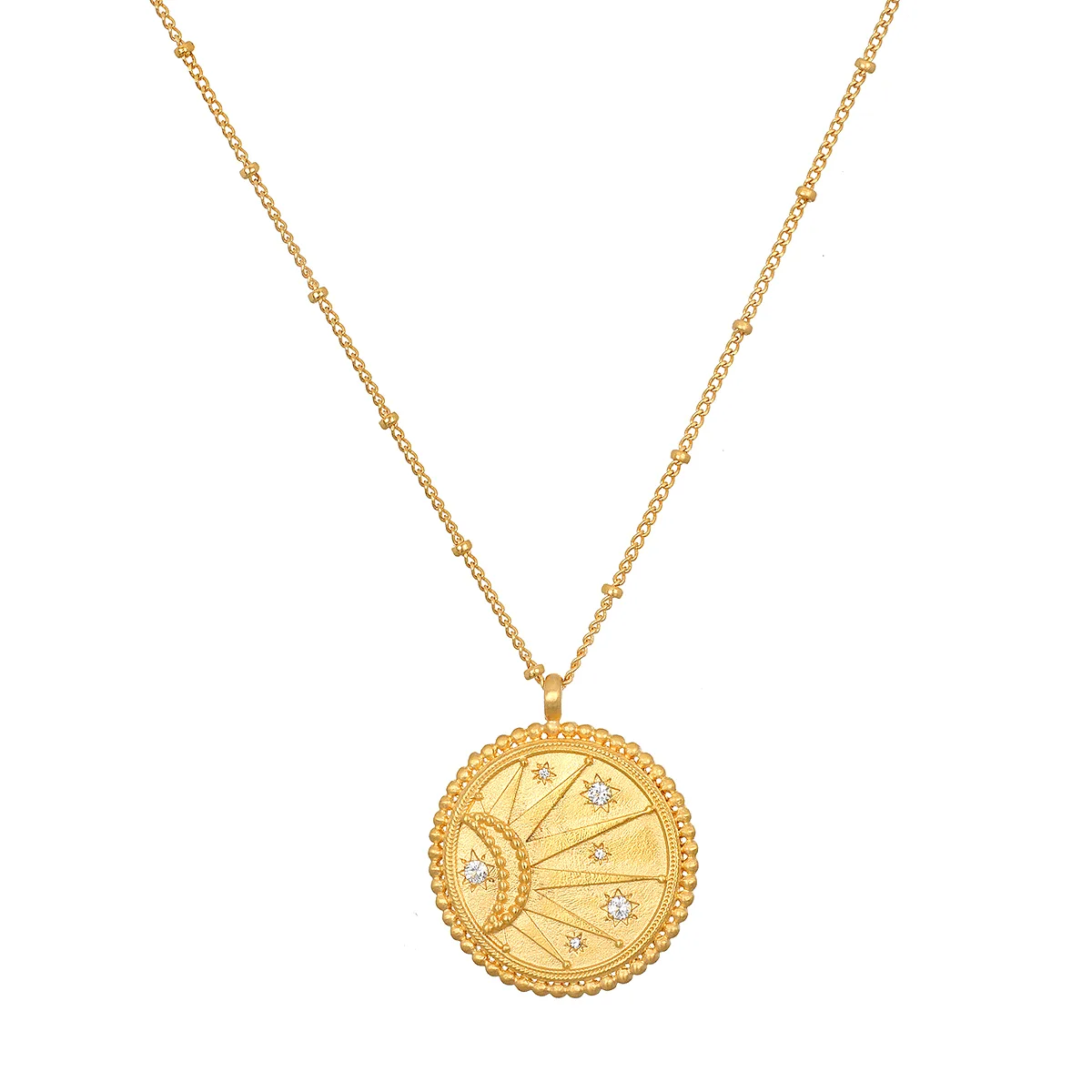 First Light Gold Medallion Reversible Pendant Necklace