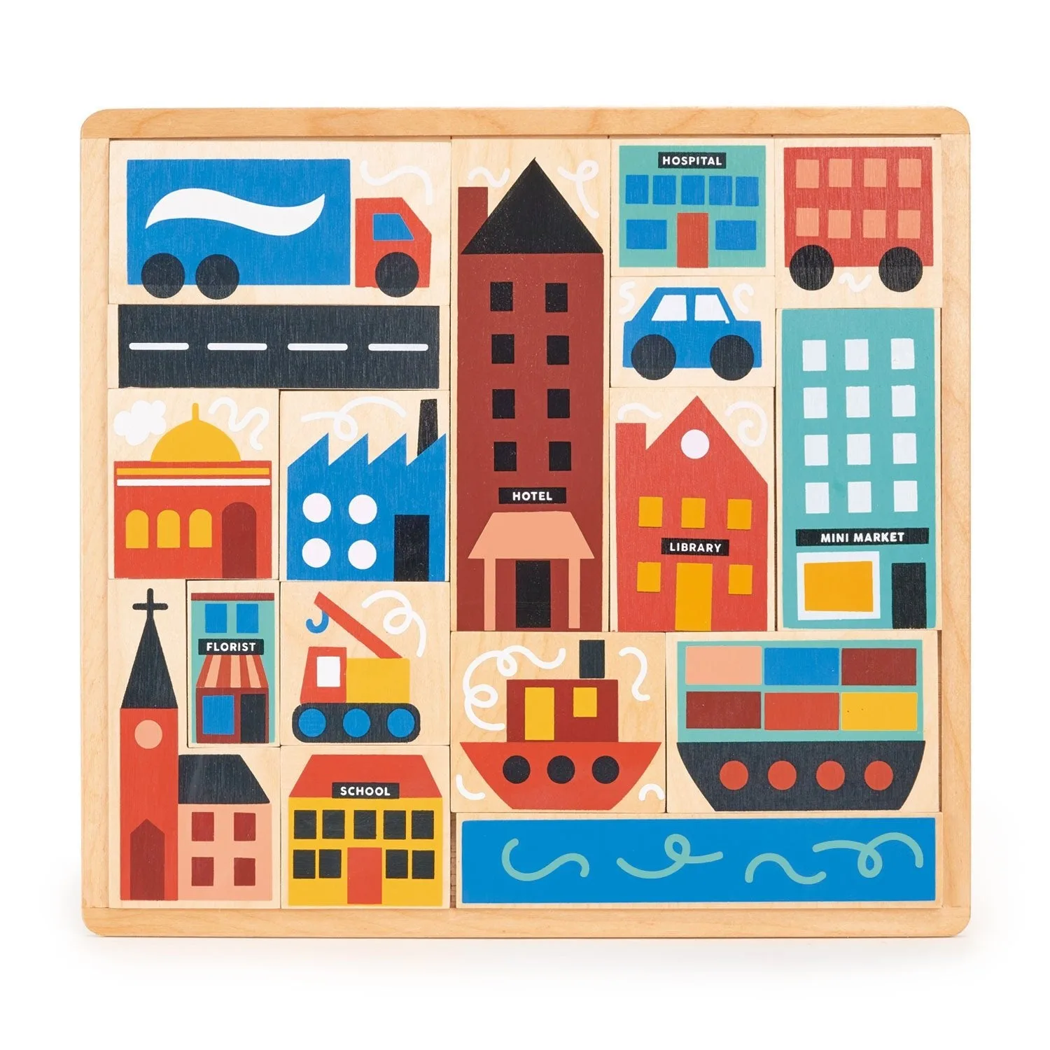Wooden Town Puzzle