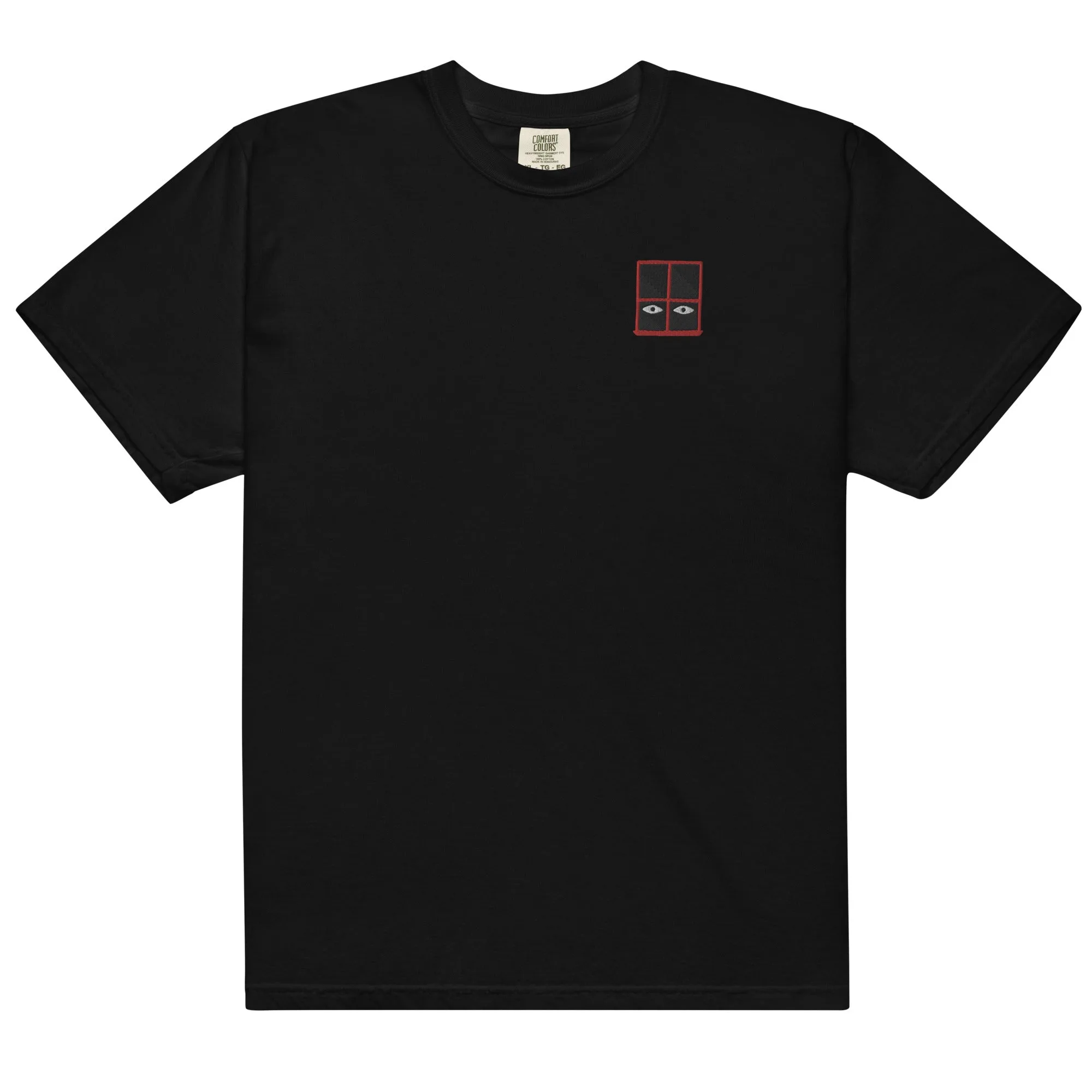 I SEE YOU rosso - camicia tinta ricamata unisex