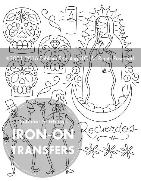 DIA DE LOS MUERTOS - Setrika Transfer Bordir (5 pak)
