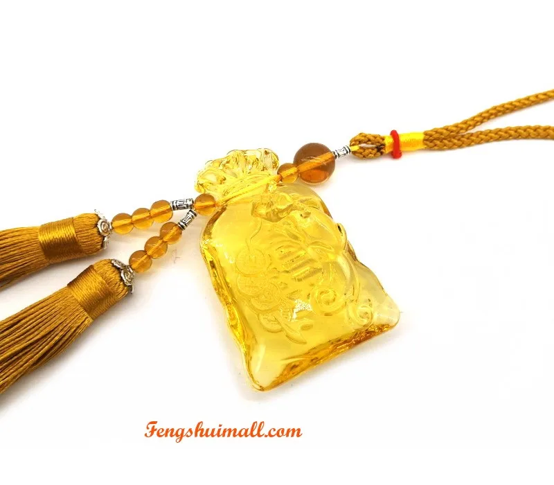 Yellow Liu li Wealth Bag with Piyao Tassels
