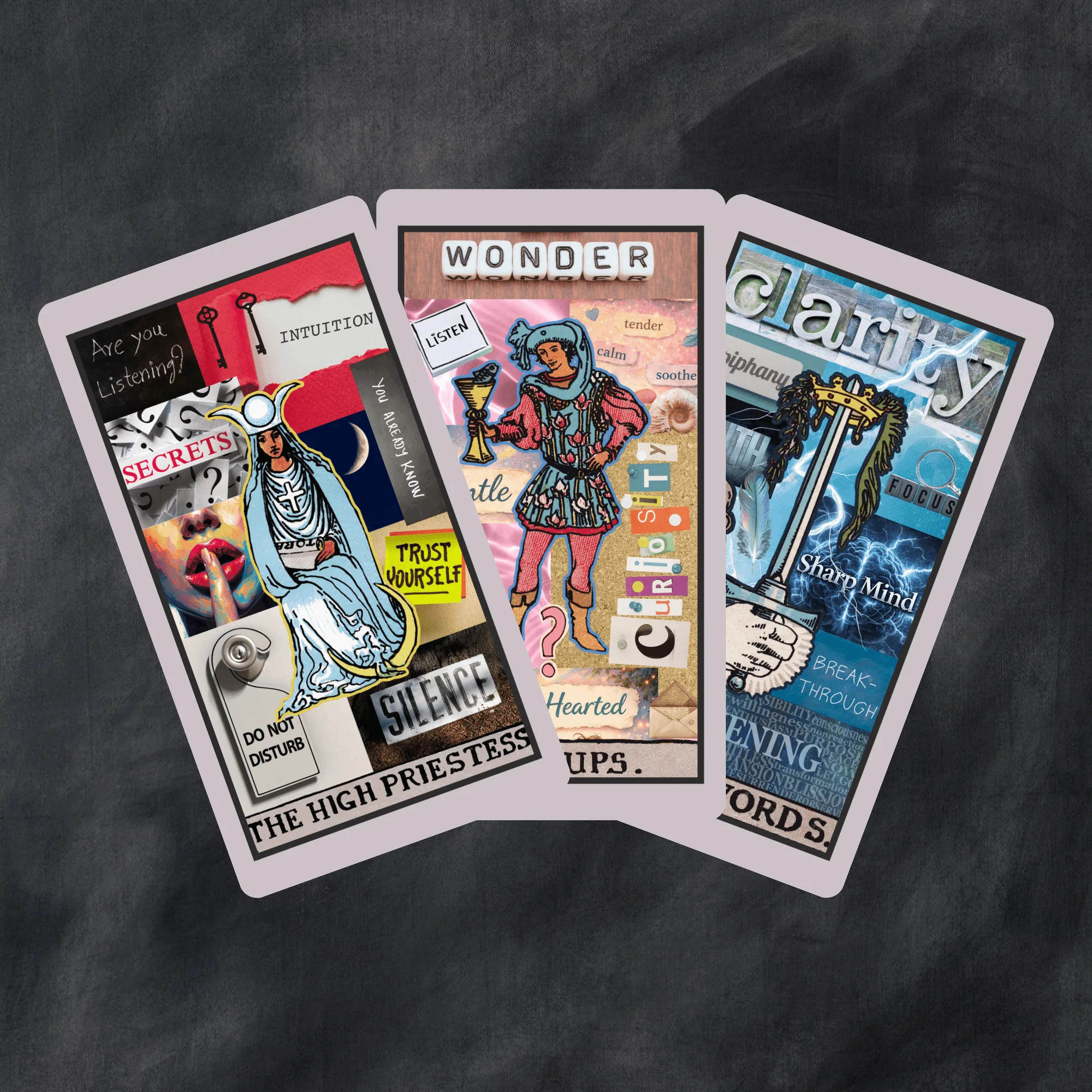 Straight Talking Tarot 🔥 ♦ A bold collage tarot that tells the truth, whether you asked nicely or not.