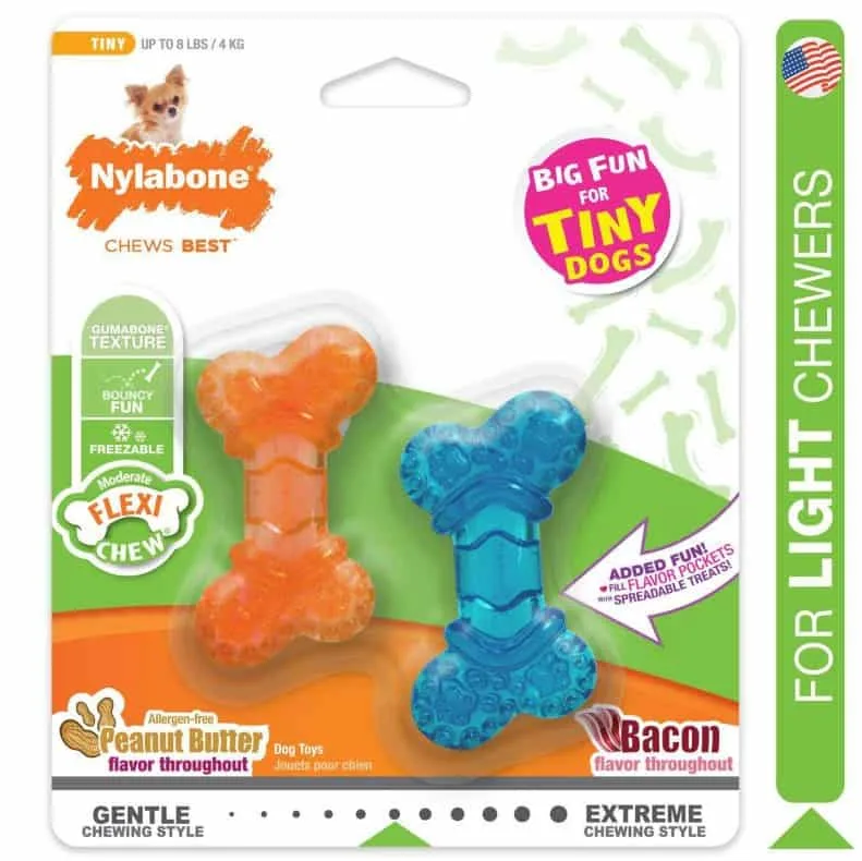 Nylabone Os FlexiChew à mâcher modéré Jouet pour chien Lot de 2