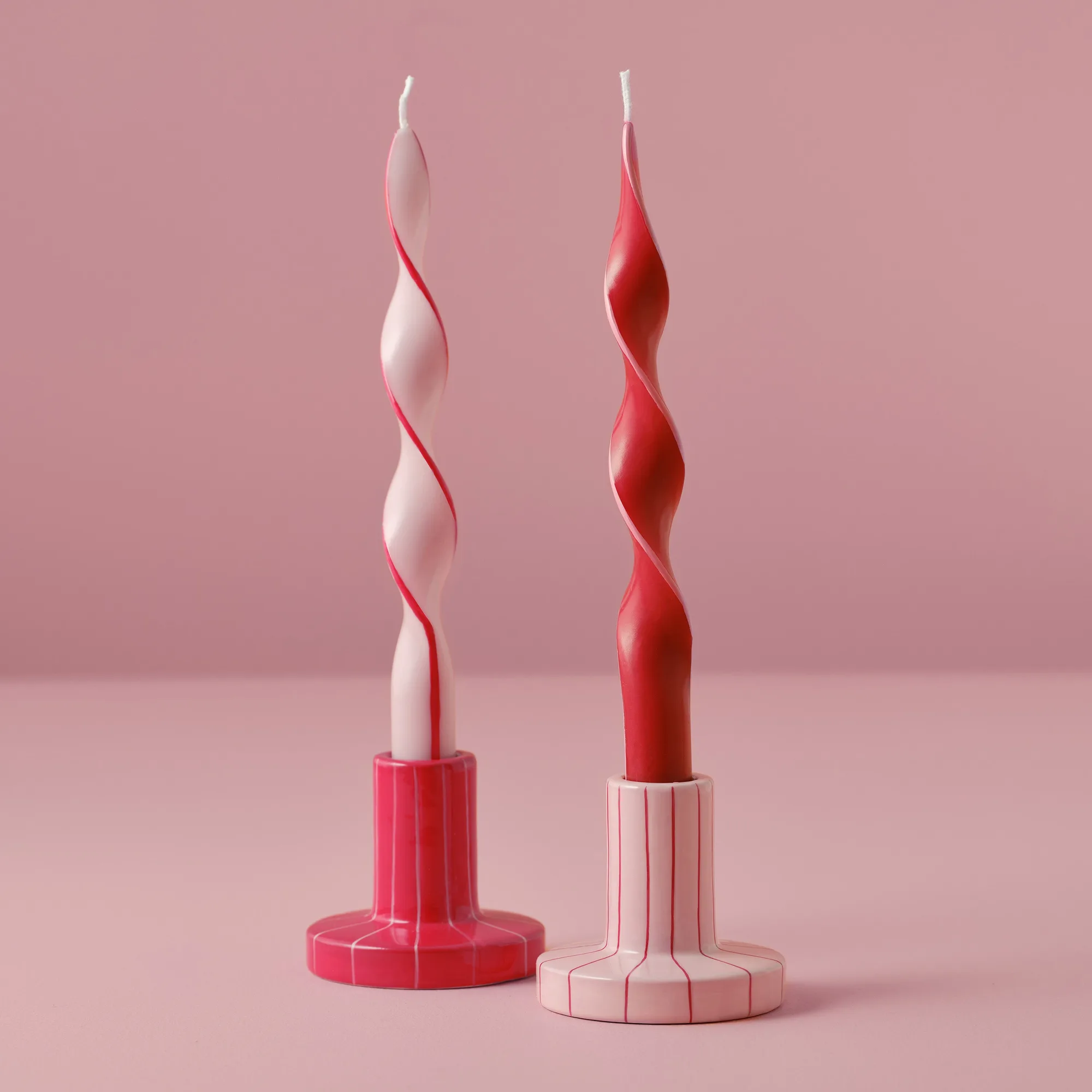 Red & Pink Twisted Candles- 5 Inner Pack