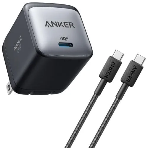 Refurbished Anker Nano II 45W USB-C Wall Charger with USB-C/USB-C Cable